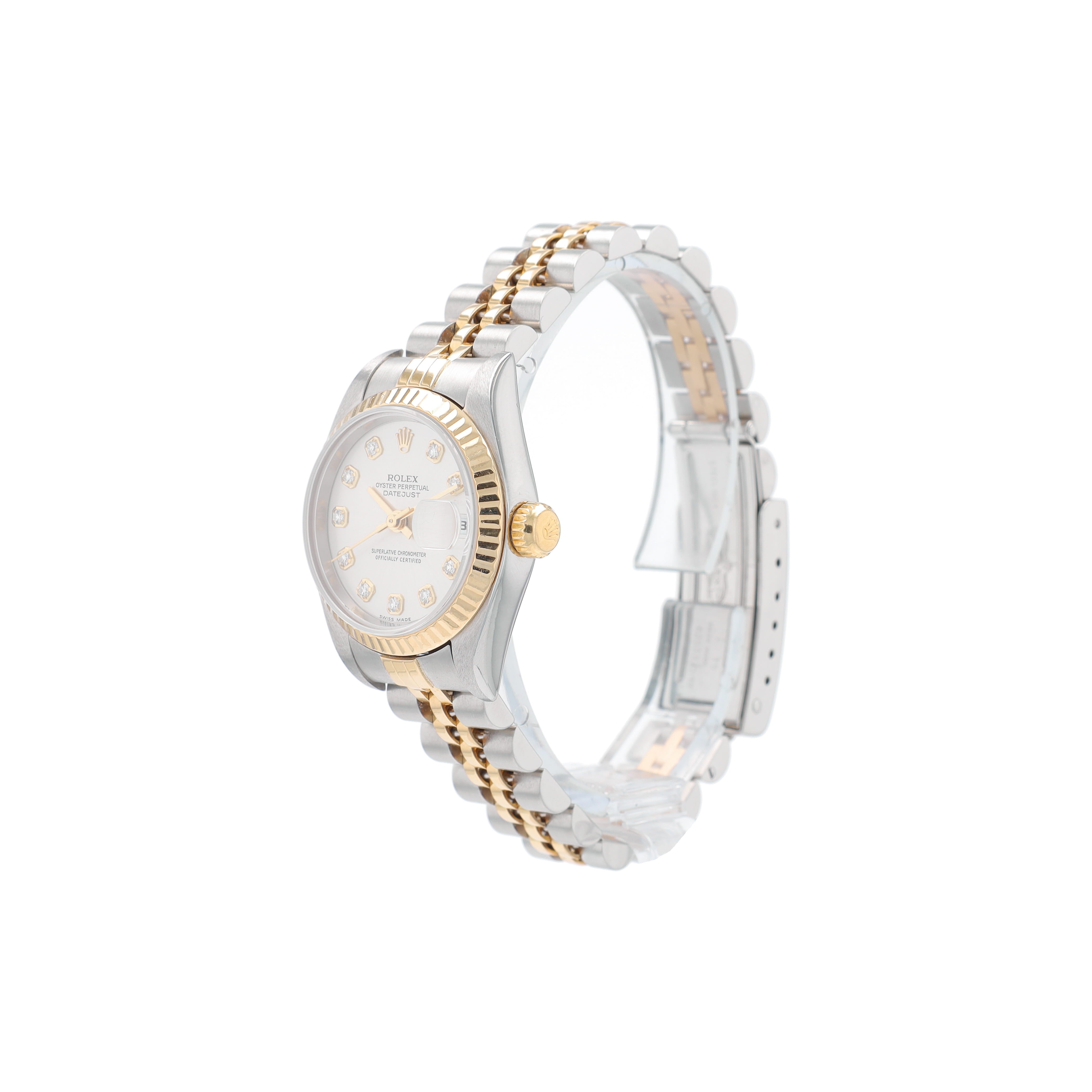 Rolex Datejust 79173 26mm Silver Diamonds (N.S) Dial Fluted Bezel Jubilee Band - Luxuriant Concierge