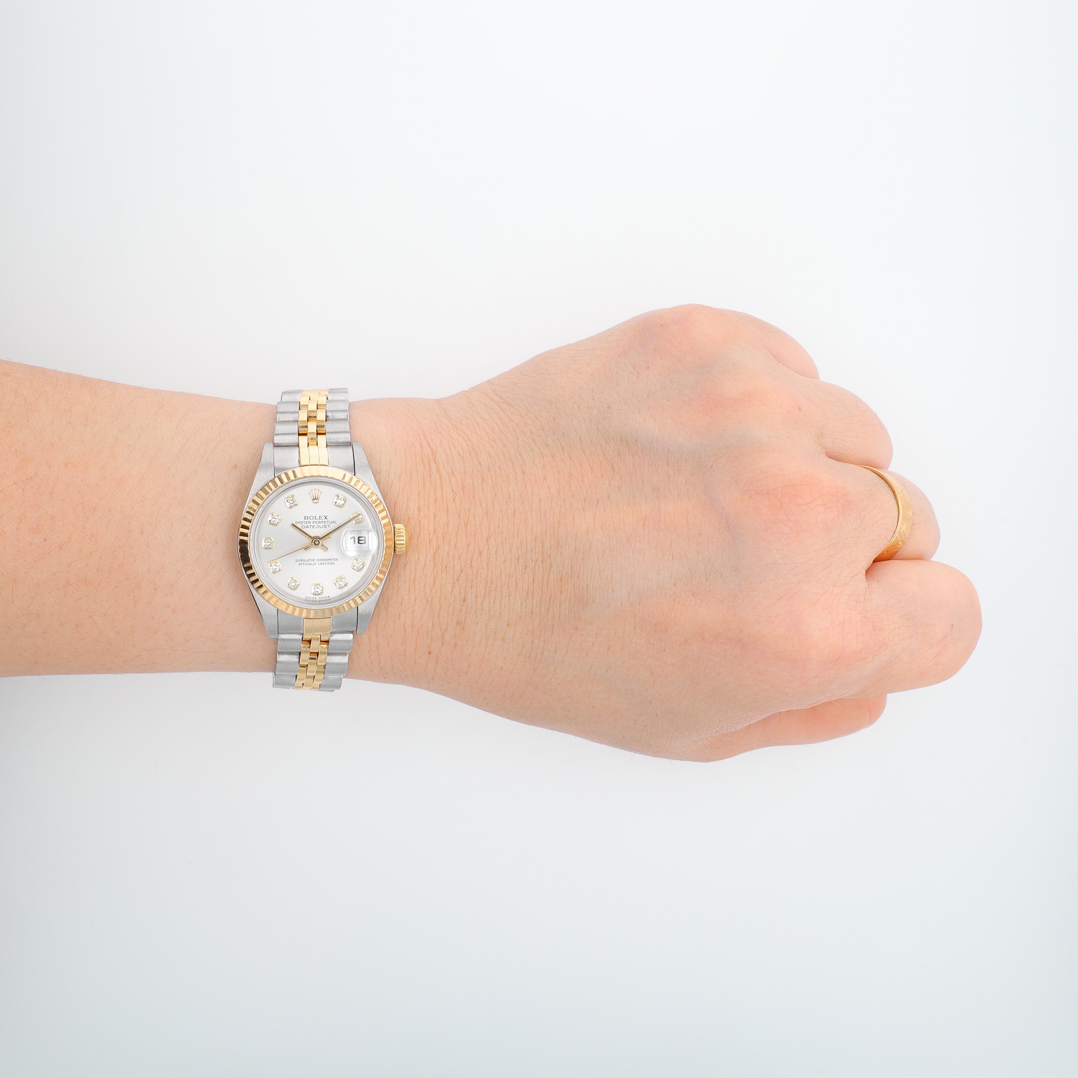 Rolex Datejust 79173 26mm Silver Diamonds (N.S) Dial Fluted Bezel Jubilee Band - Luxuriant Concierge