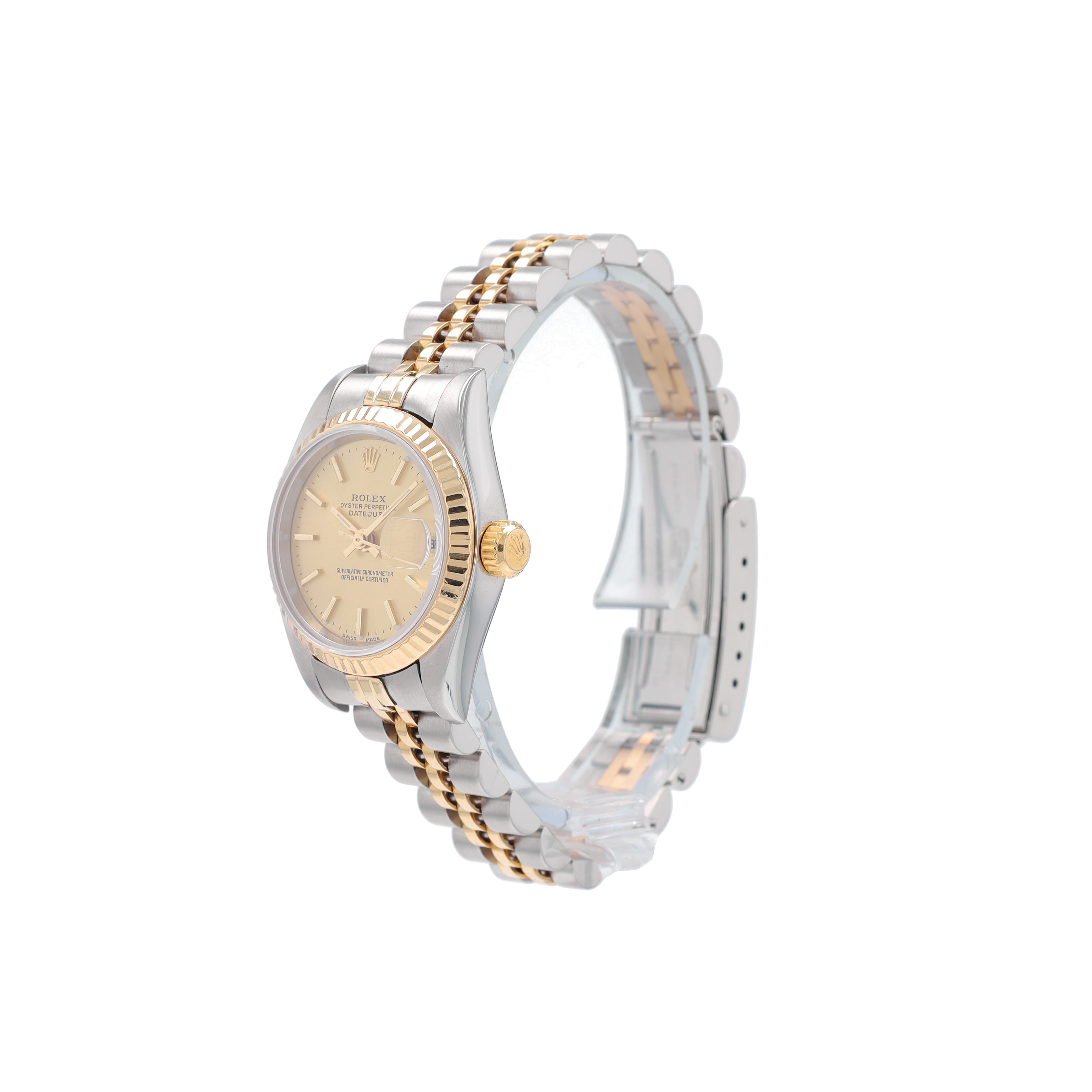 Rolex Datejust 79173 26mm Champagne Index Dial Fluted Bezel Jubilee Band - Luxuriant Concierge