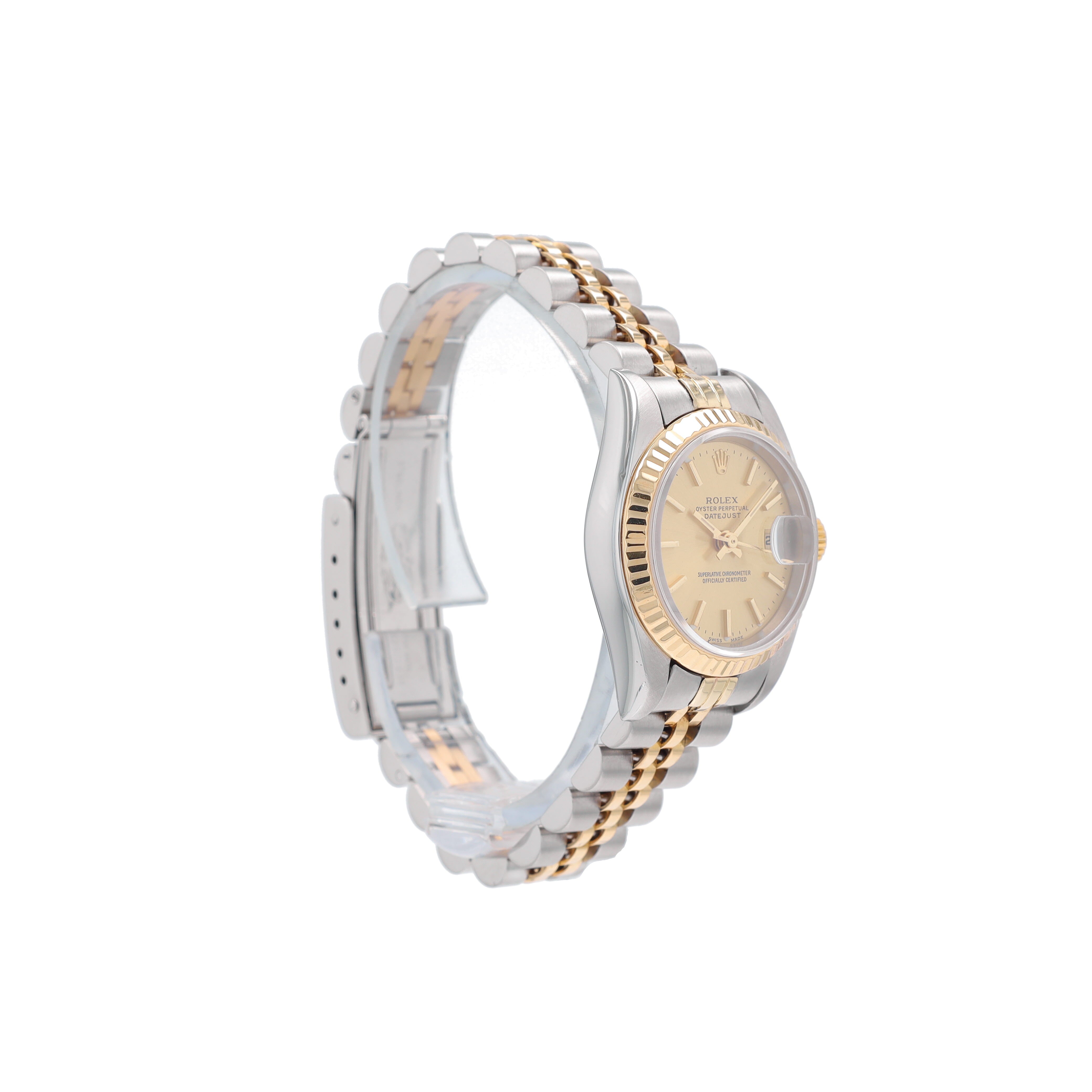 Rolex Datejust 79173 26mm Champagne Index Dial Fluted Bezel Jubilee Band - Luxuriant Concierge