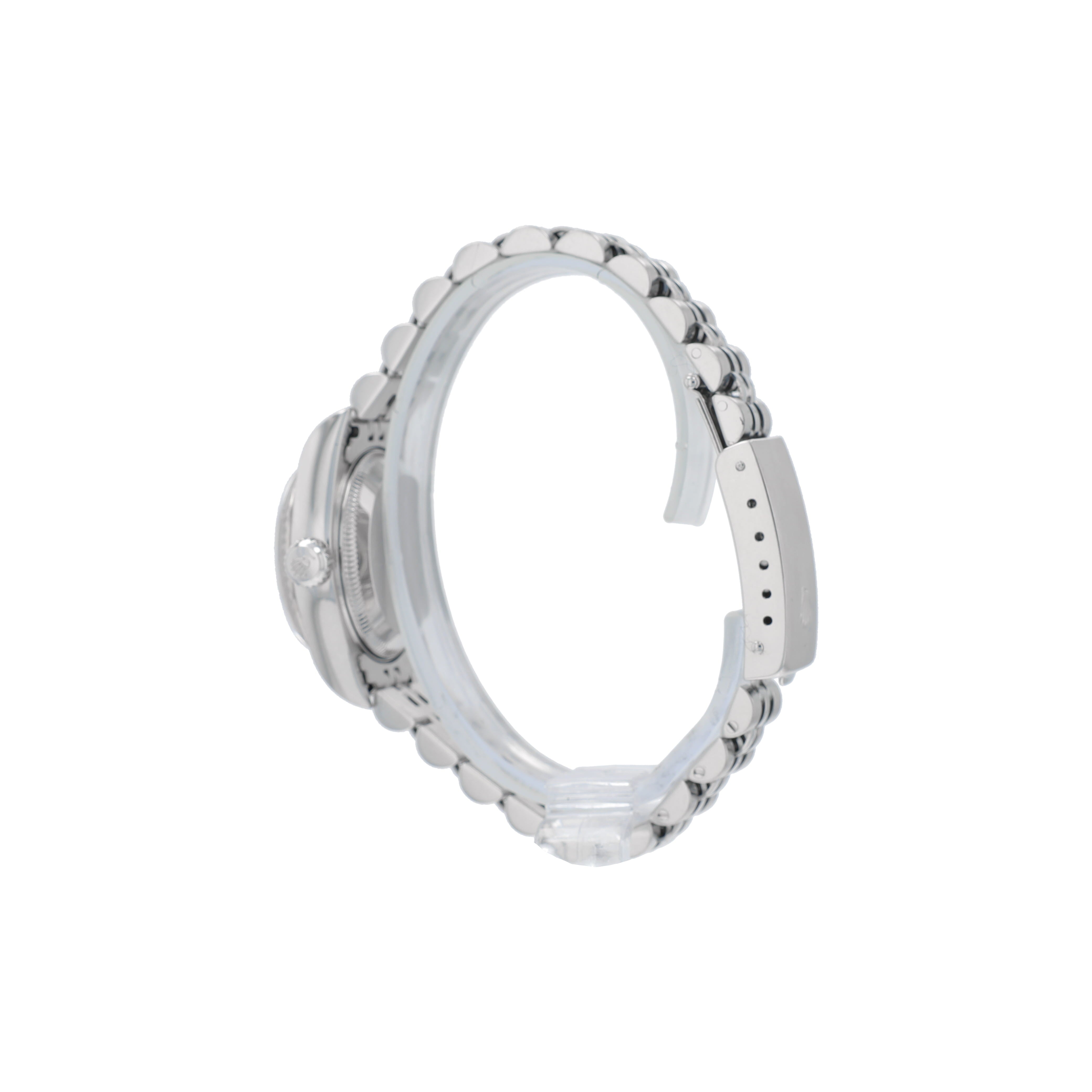 Rolex Datejust 79174 26mm White Mother of Pearl Diamond Dial Fluted Bezel Jubilee Band - Luxuriant Concierge