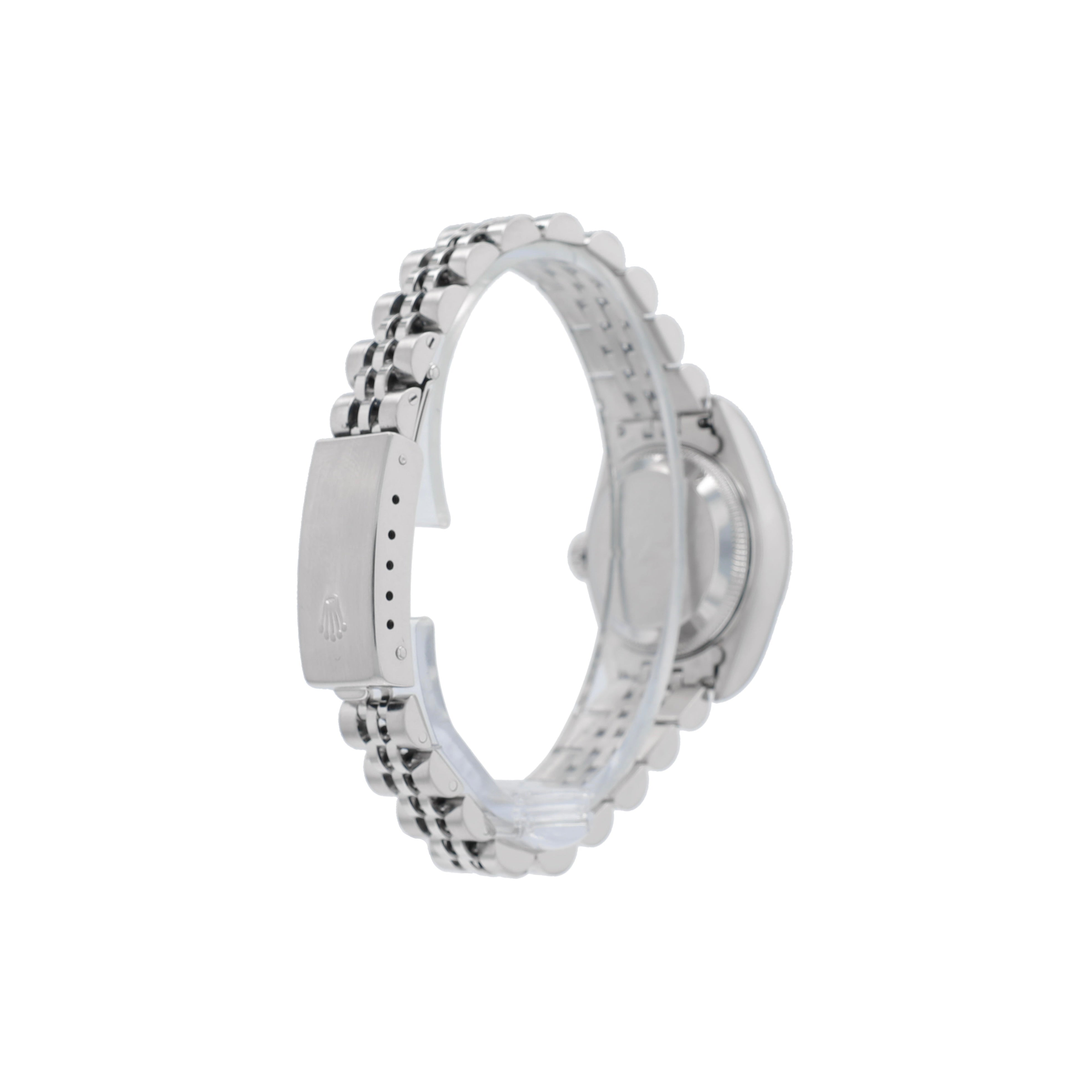 Rolex Datejust 79174 26mm White Mother of Pearl Diamond Dial Fluted Bezel Jubilee Band - Luxuriant Concierge
