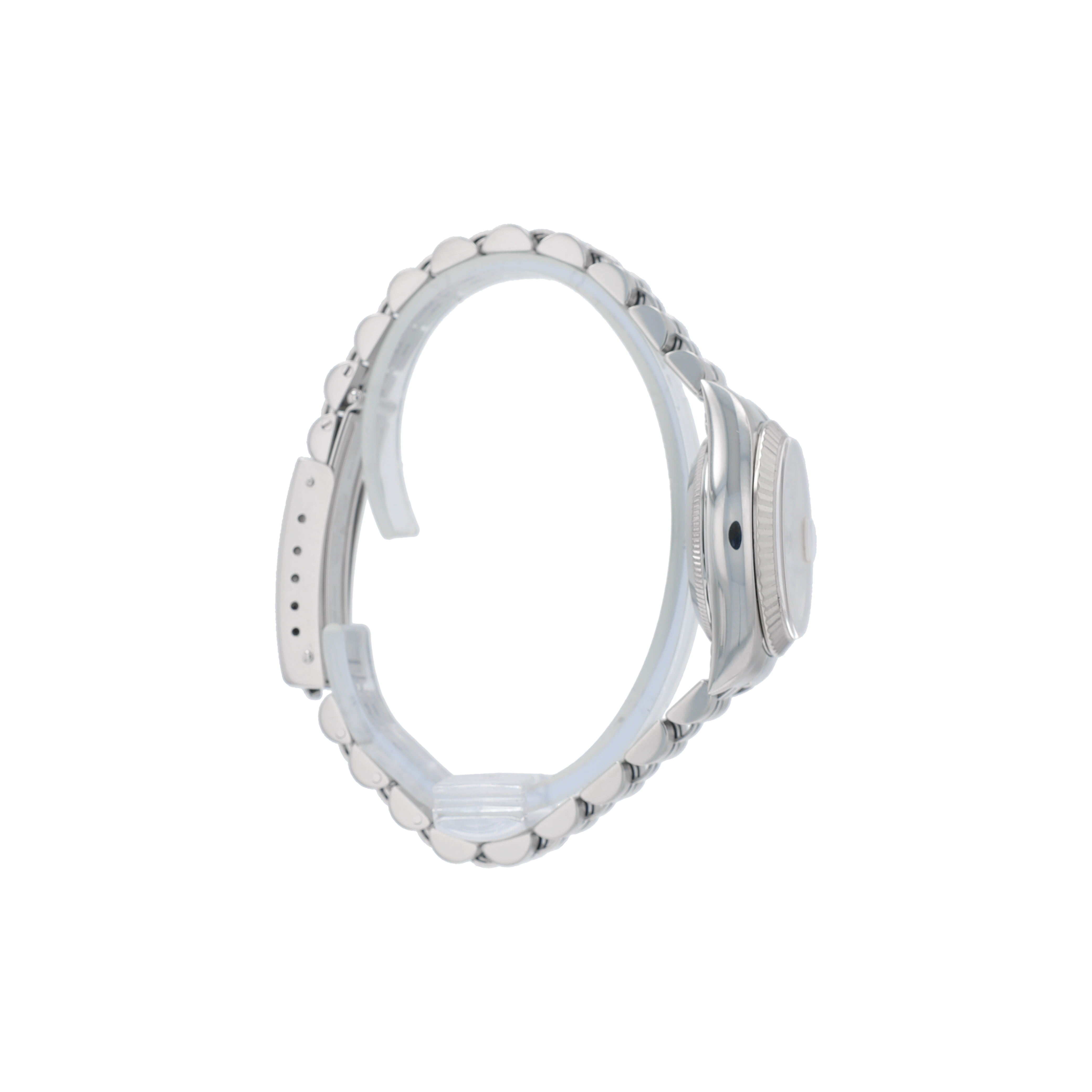 Rolex Datejust 79174 26mm White Mother of Pearl Diamond Dial Fluted Bezel Jubilee Band - Luxuriant Concierge