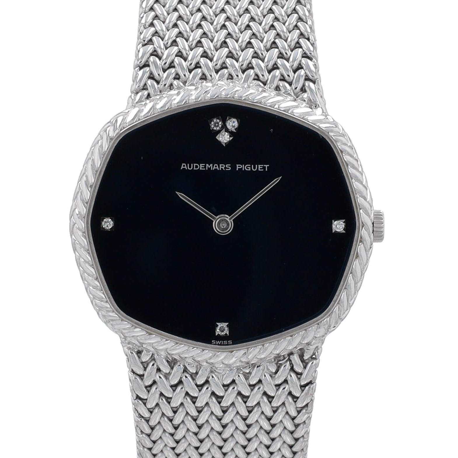 AUDEMARS PIGUET, Octagonal, Mid-Size, 18KW Black, Integrated bracelet (white gold) - Luxuriant Concierge