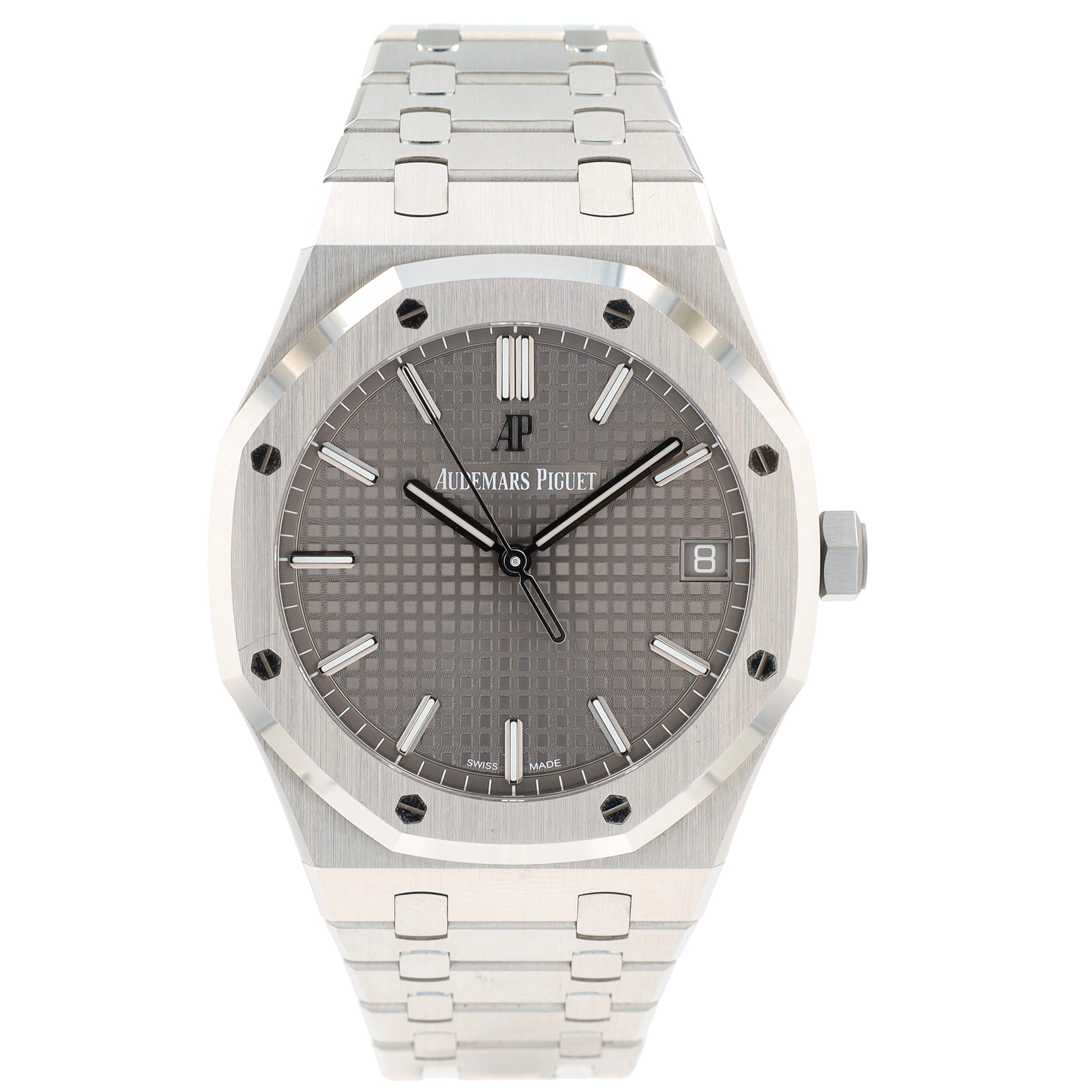AUDEMARS PIGUET SS Grey Tapisserie waffle Index Octagonal Am Jubilee Band - Luxuriant Concierge