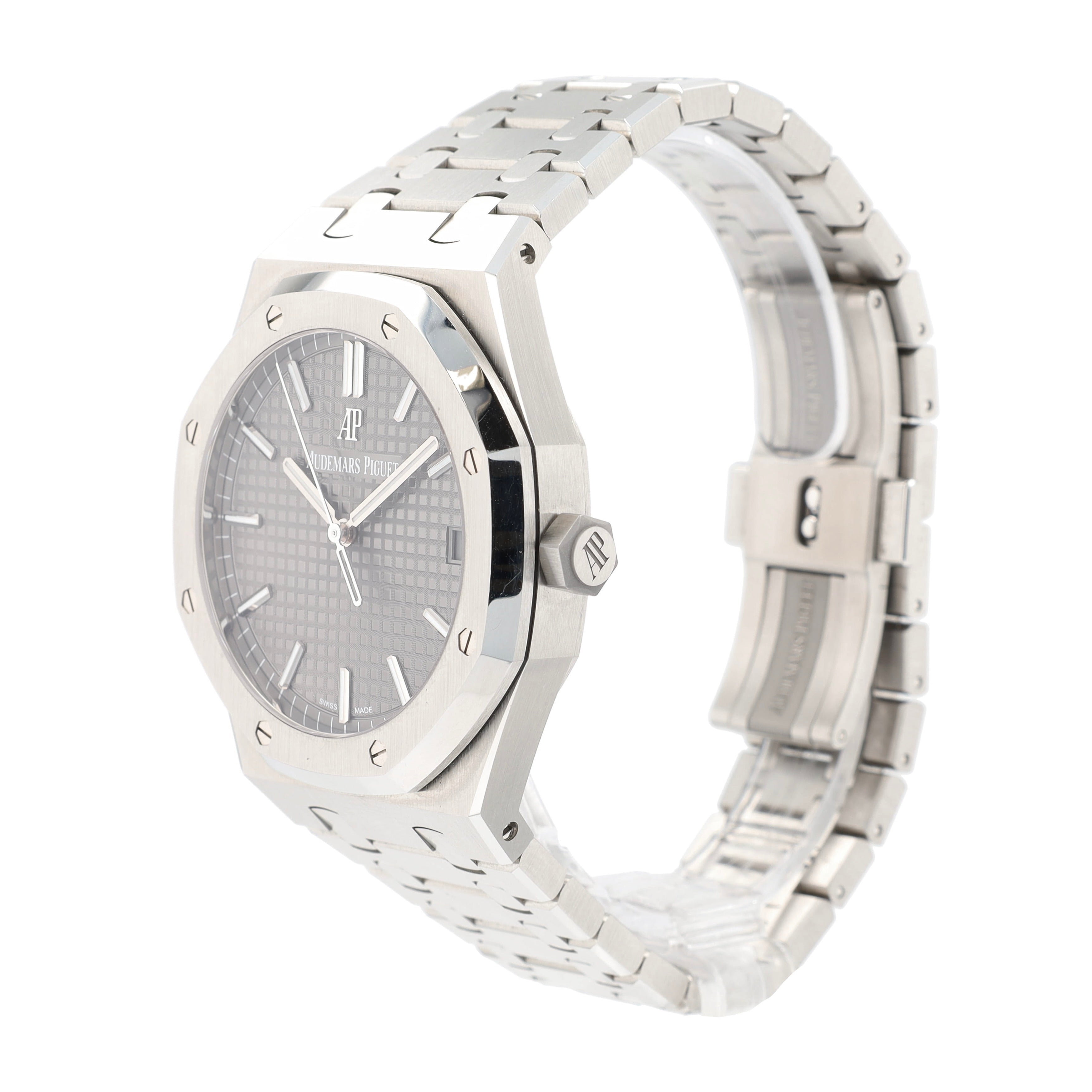 AUDEMARS PIGUET SS Grey Tapisserie waffle Index Octagonal Am Jubilee Band - Luxuriant Concierge