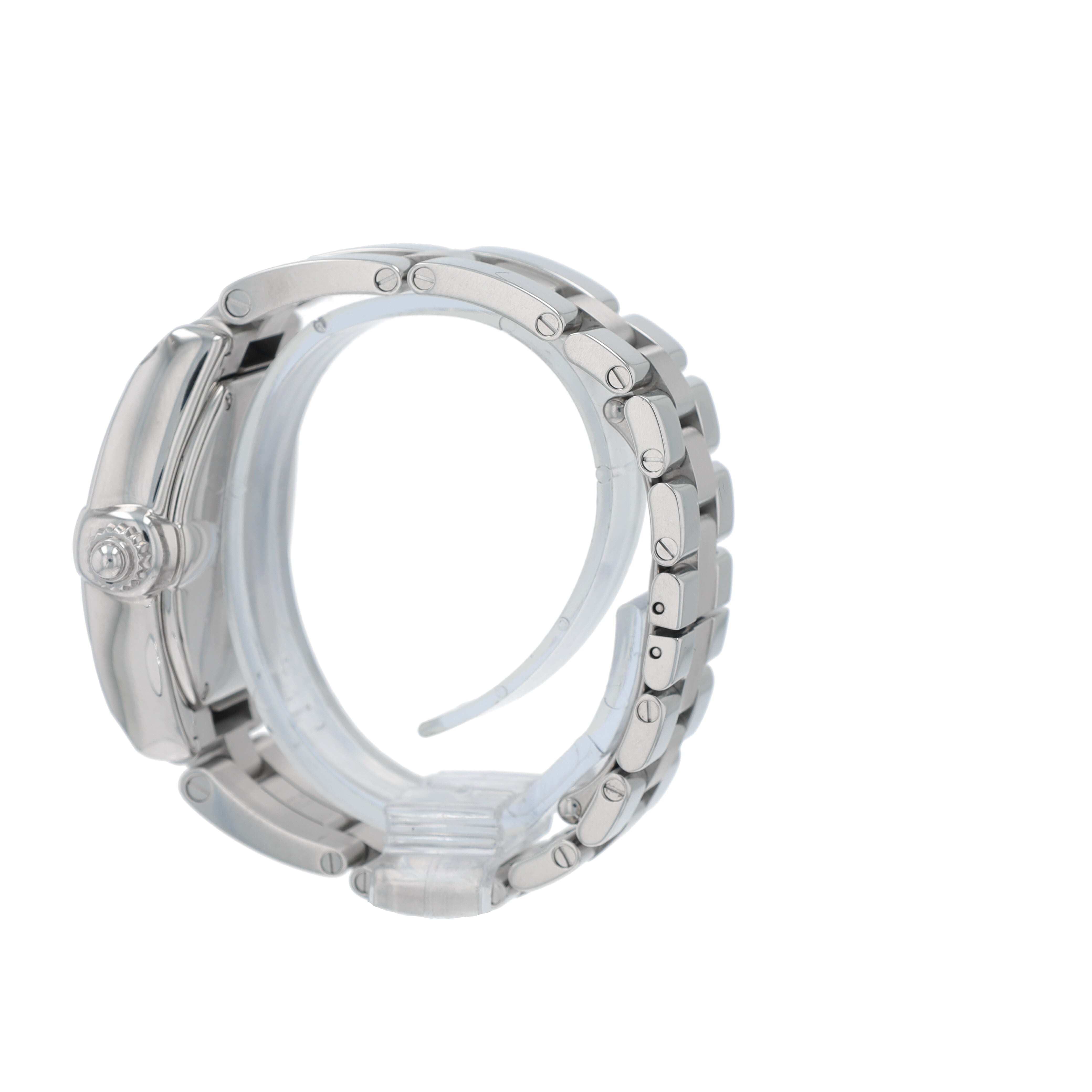 Cartier Roadster 2675 Silver Black Roman Numeral Dial Rectangle Bezel Roadster Band - Luxuriant Concierge