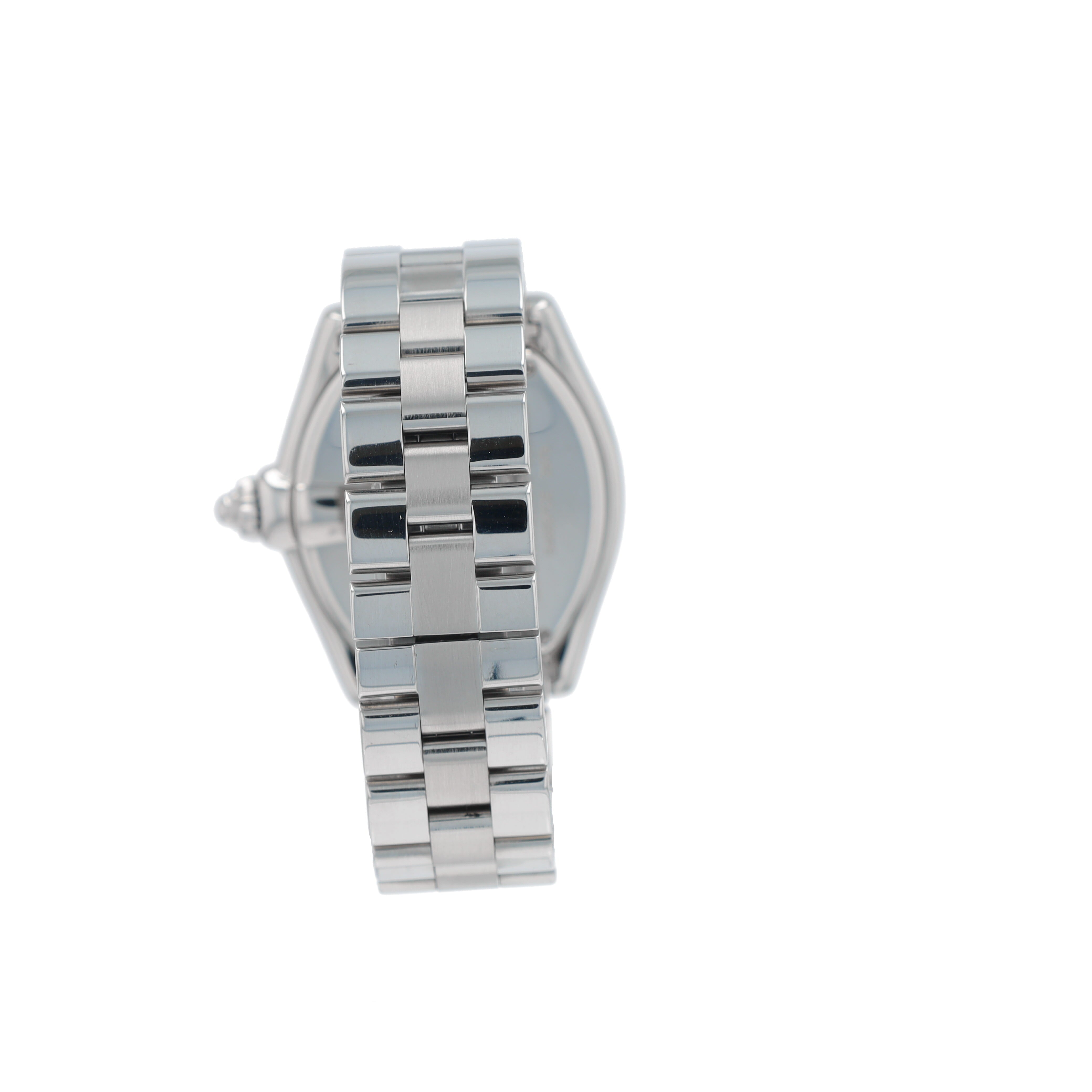 Cartier Roadster 2675 Silver Black Roman Numeral Dial Rectangle Bezel Roadster Band - Luxuriant Concierge