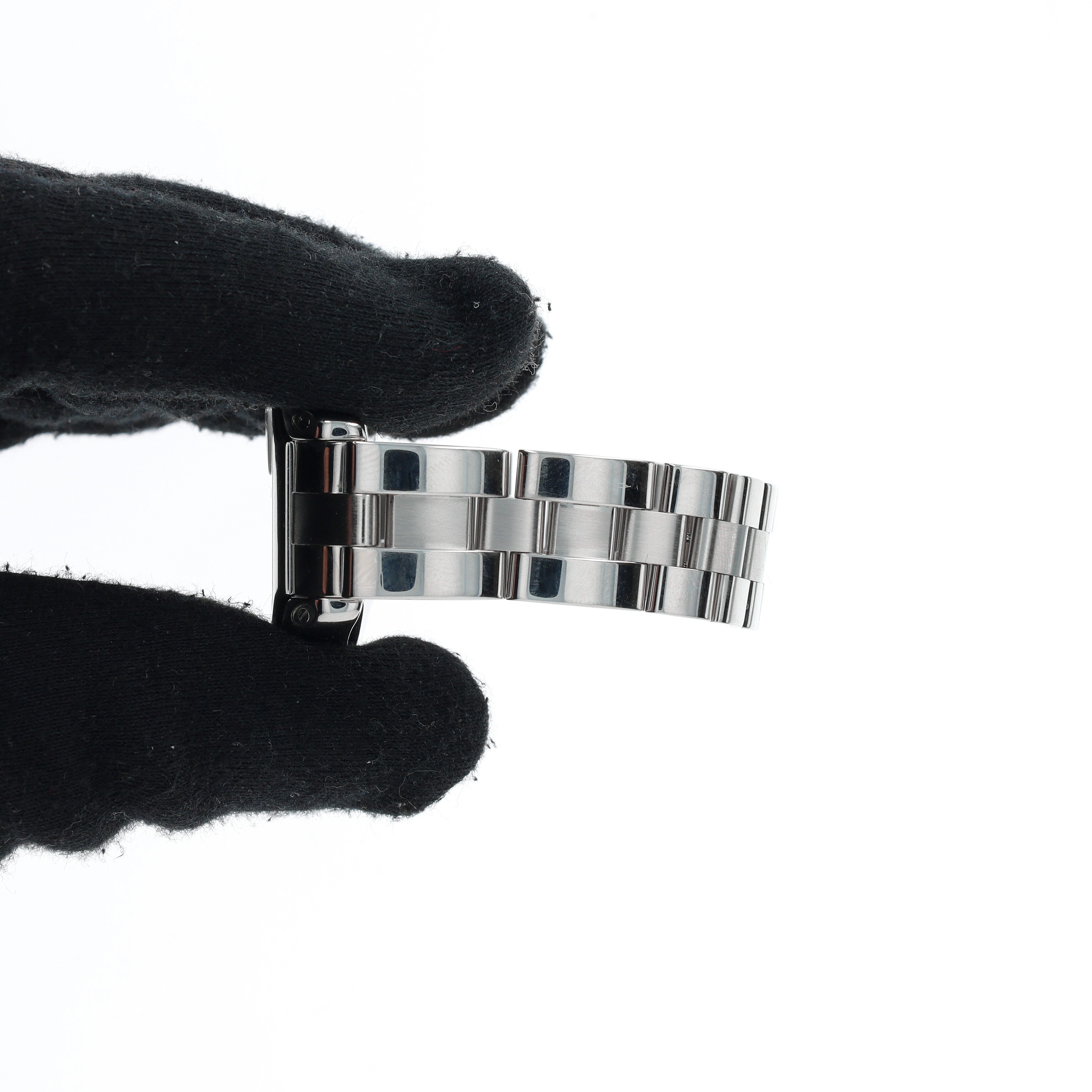 Cartier Roadster 2675 Silver Black Roman Numeral Dial Rectangle Bezel Roadster Band - Luxuriant Concierge