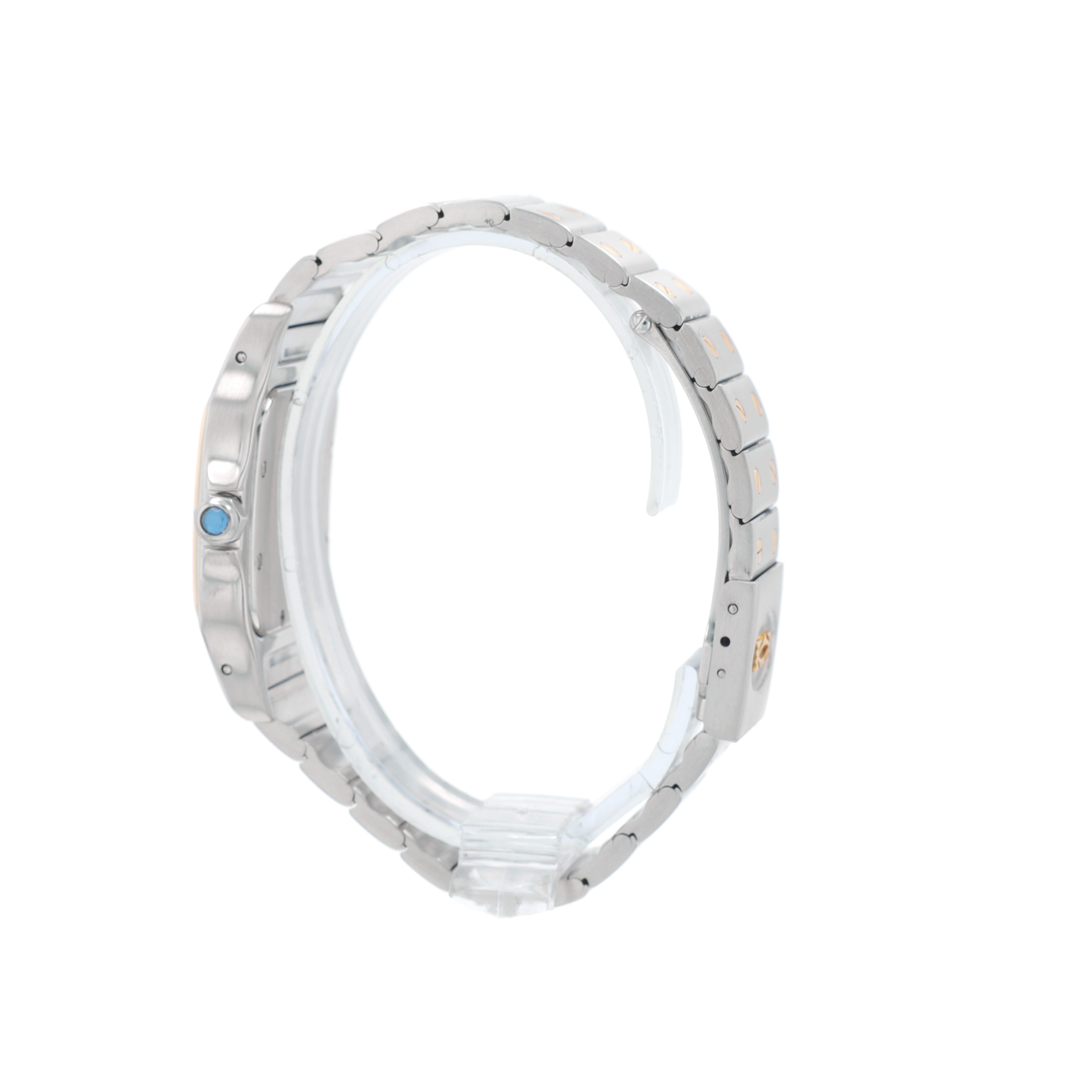 Cartier Santos Off-White Roman Numaral Dial Fixed Bezel Santos Band - Luxuriant Concierge