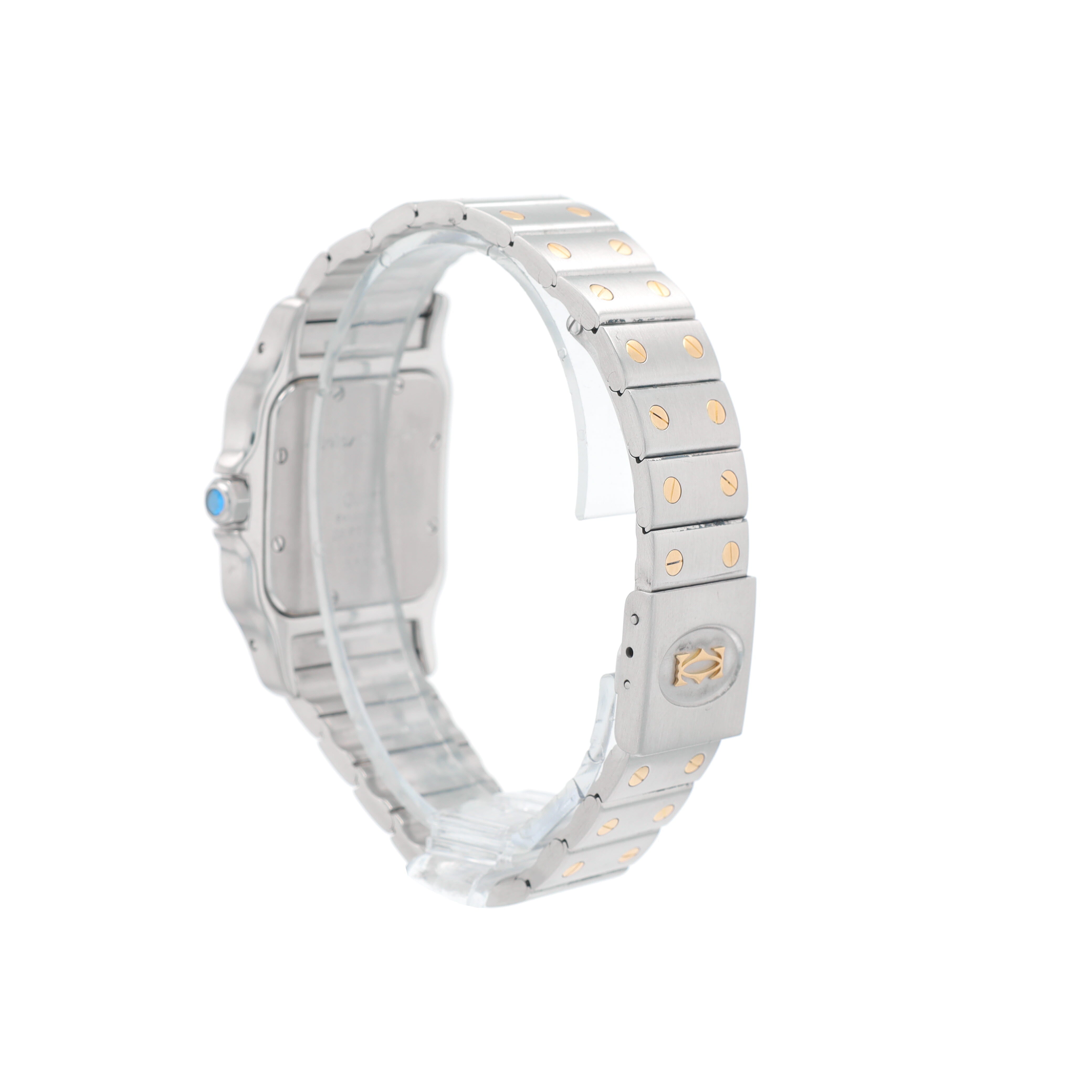 Cartier Santos Off-White Roman Numaral Dial Fixed Bezel Santos Band - Luxuriant Concierge