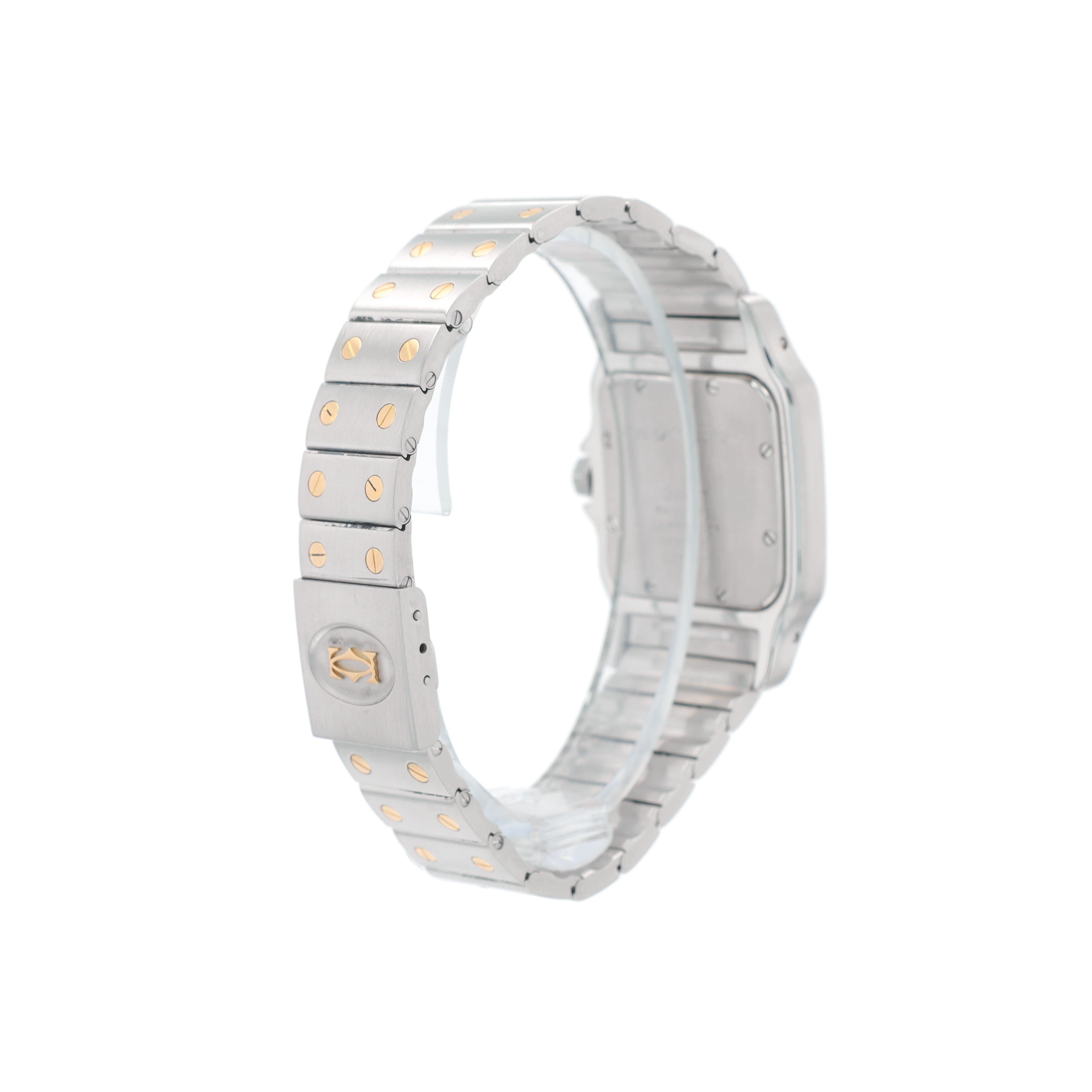 Cartier Santos Off-White Roman Numaral Dial Fixed Bezel Santos Band - Luxuriant Concierge