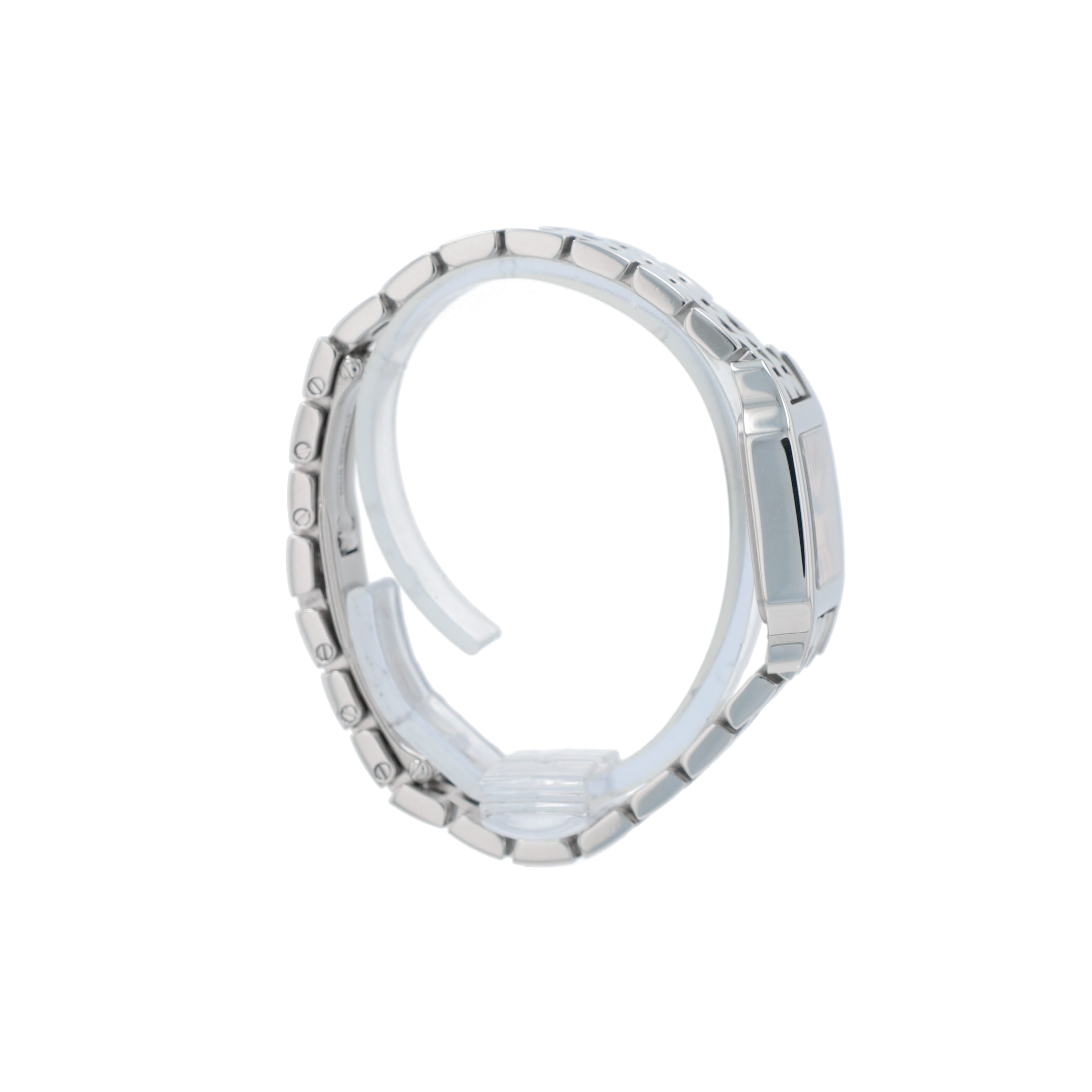 Cartier Santos Demoiselle 2698 Pink Mother of Pearl Roman Numeral Dial Fixed Bezel Cartier Band - Luxuriant Concierge