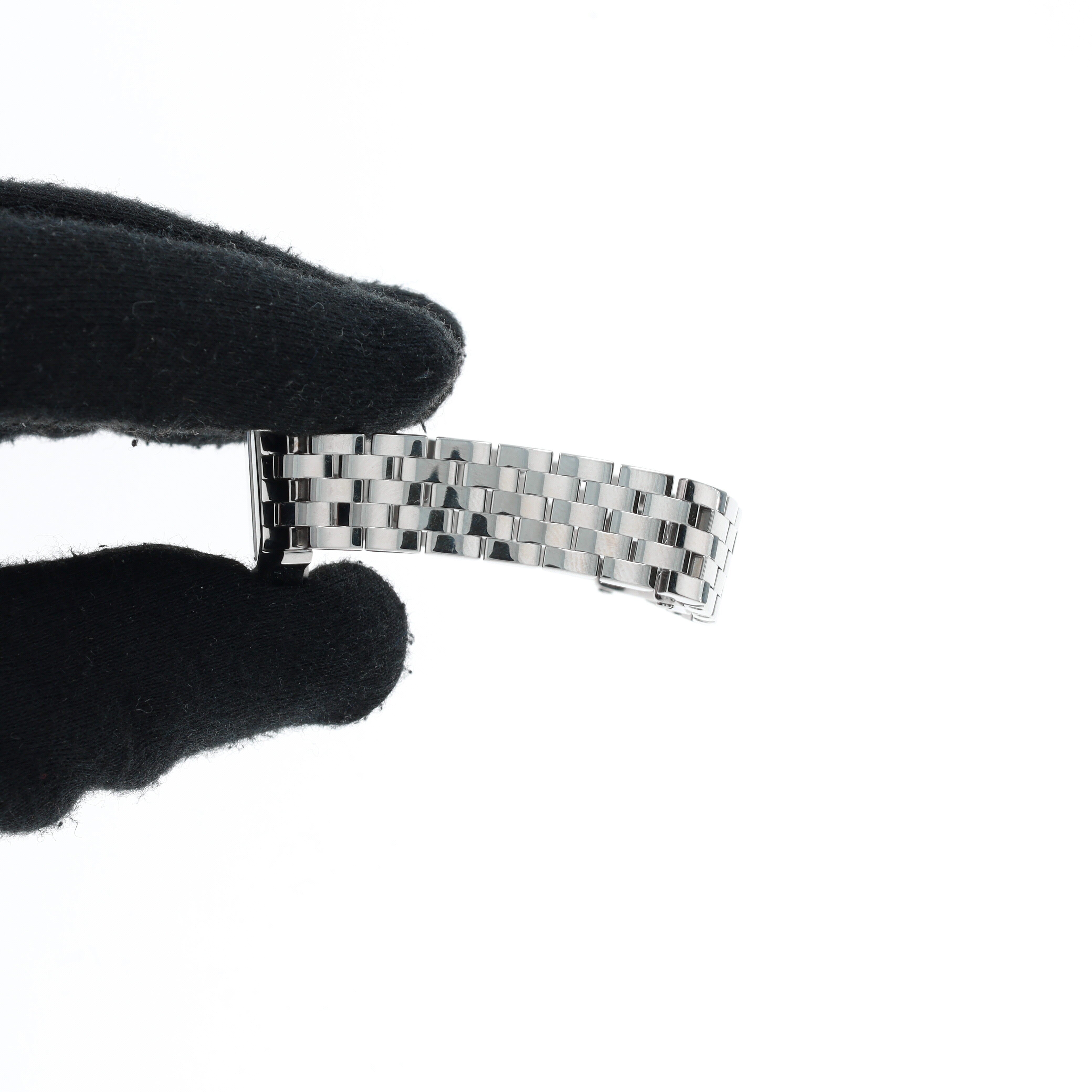 Cartier Santos Demoiselle 2698 Pink Mother of Pearl Roman Numeral Dial Fixed Bezel Cartier Band - Luxuriant Concierge