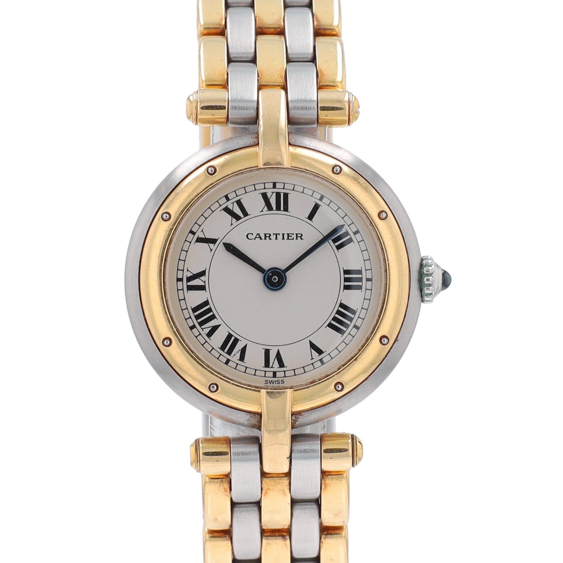 Cartier Panthere Vendome 24mm White Roman Numeral Dial Round Bezel Linked Band - Luxuriant Concierge