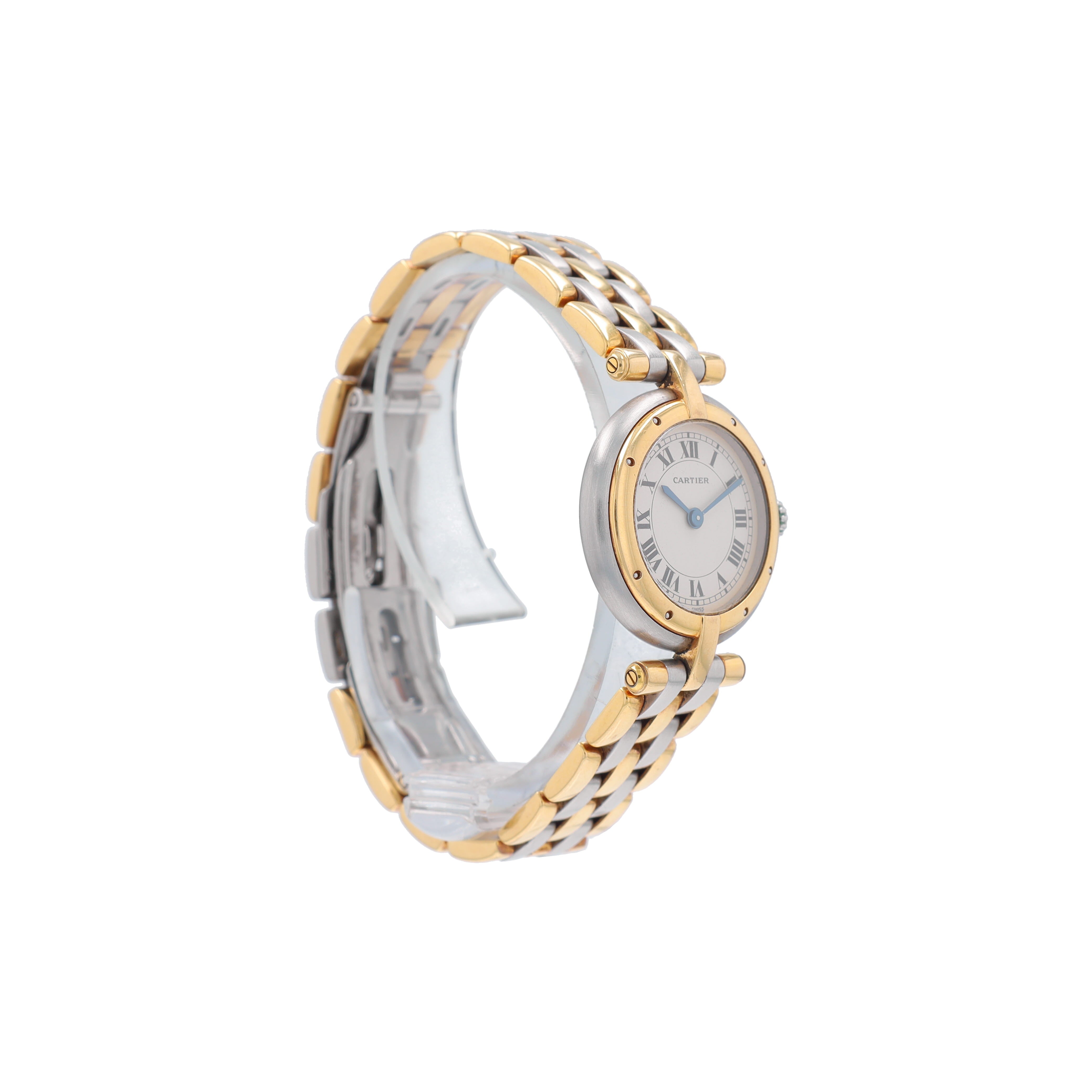 Cartier Panthere Vendome 24mm White Roman Numeral Dial Round Bezel Linked Band - Luxuriant Concierge