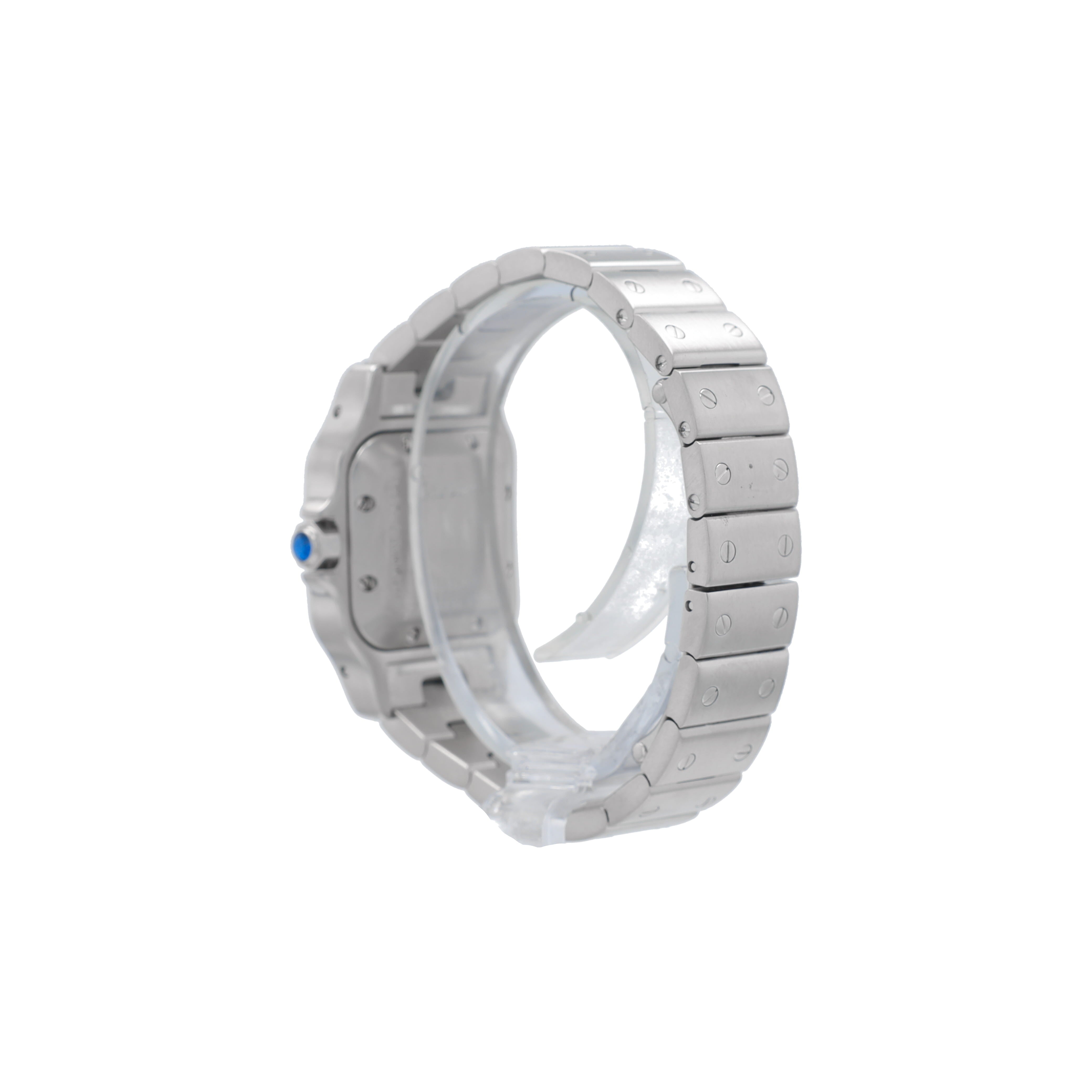 B&P Cartier Santos 2423 24mm White Roman Index Dial Stainless Steel Band - Luxuriant Concierge
