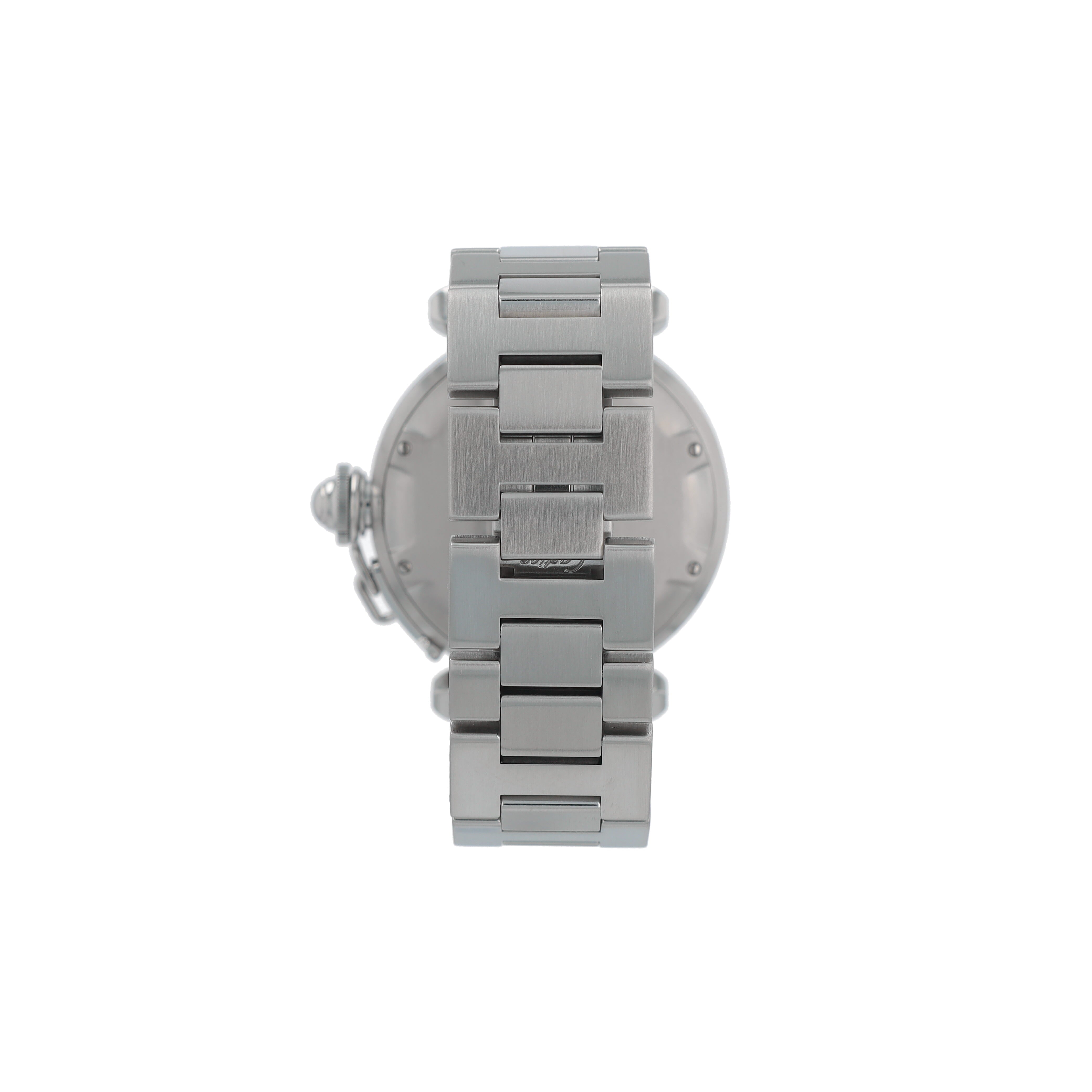 Cartier Pasha 2324 White Index-Arabic Dial Smooth Bezel Butterfly clasp Band - Luxuriant Concierge