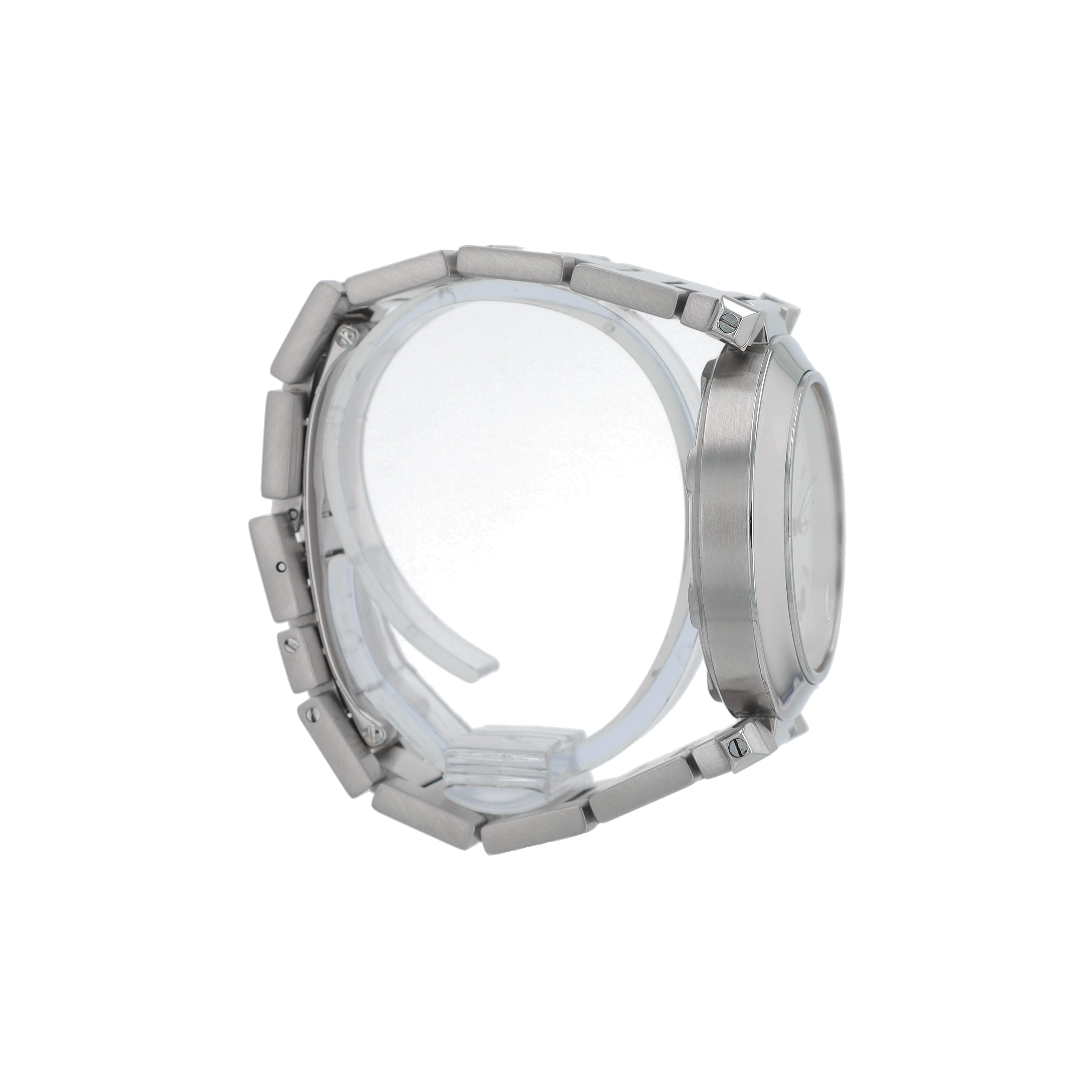 Cartier Pasha 2324 White Index-Arabic Dial Smooth Bezel Butterfly clasp Band - Luxuriant Concierge
