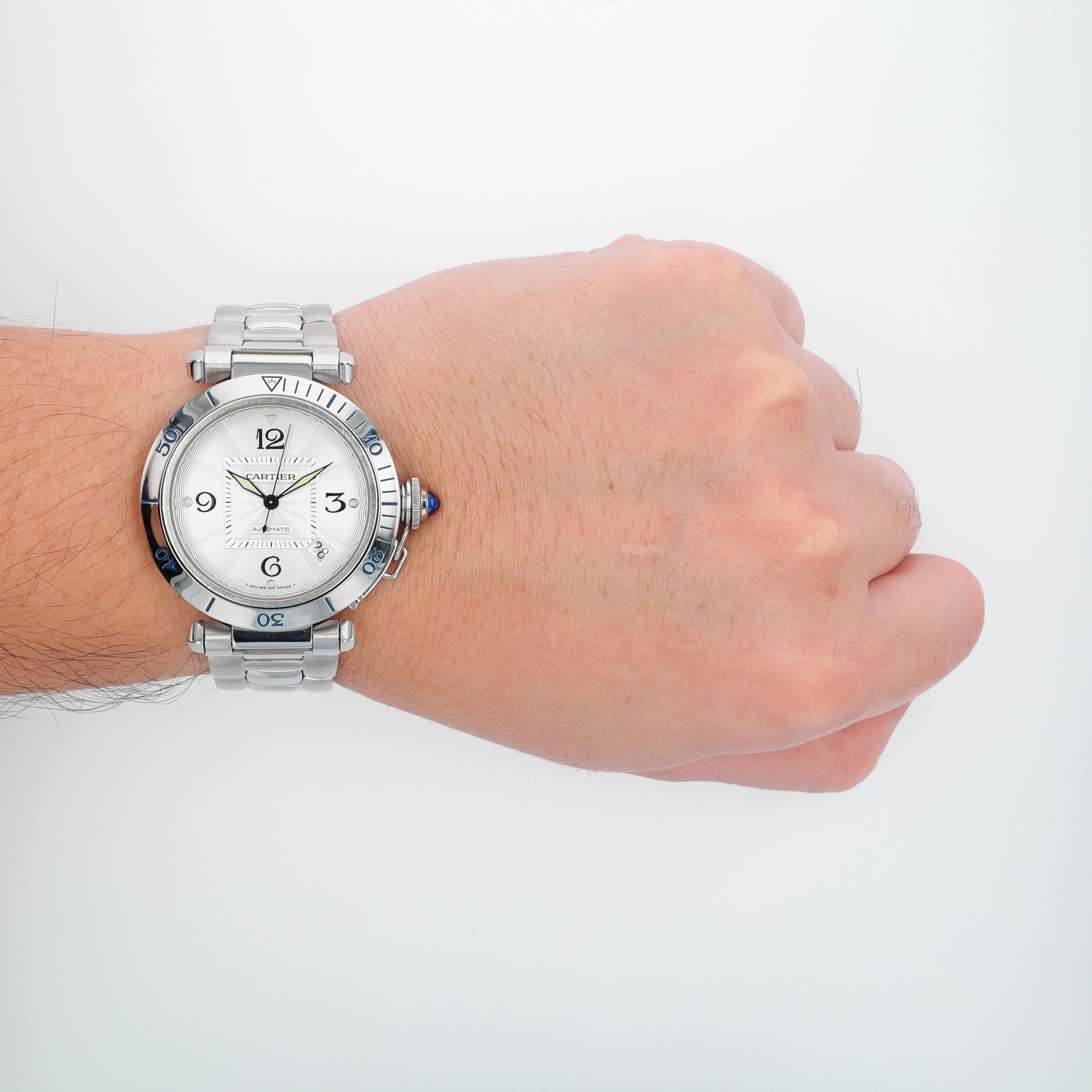 Cartier Pasha 2378 40mm Silver Arabic Dial - Luxuriant Concierge