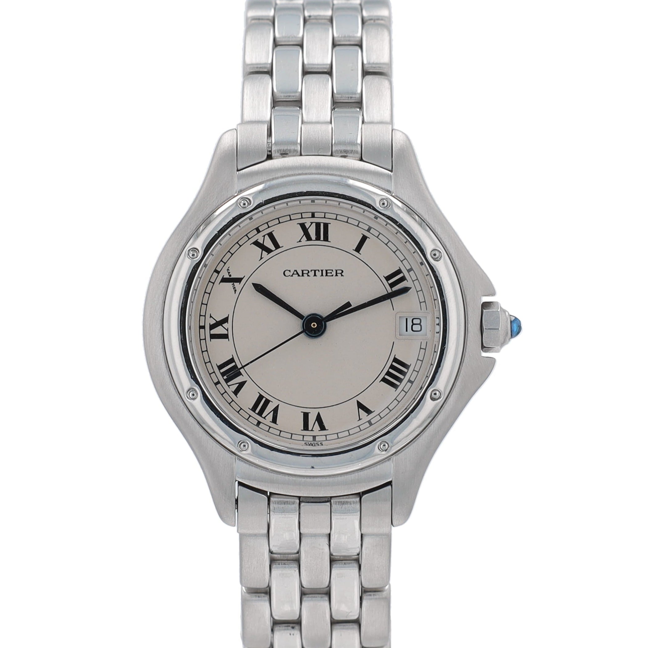 B&P Cartier Cougar 987906 White Roman Dial - Luxuriant Concierge
