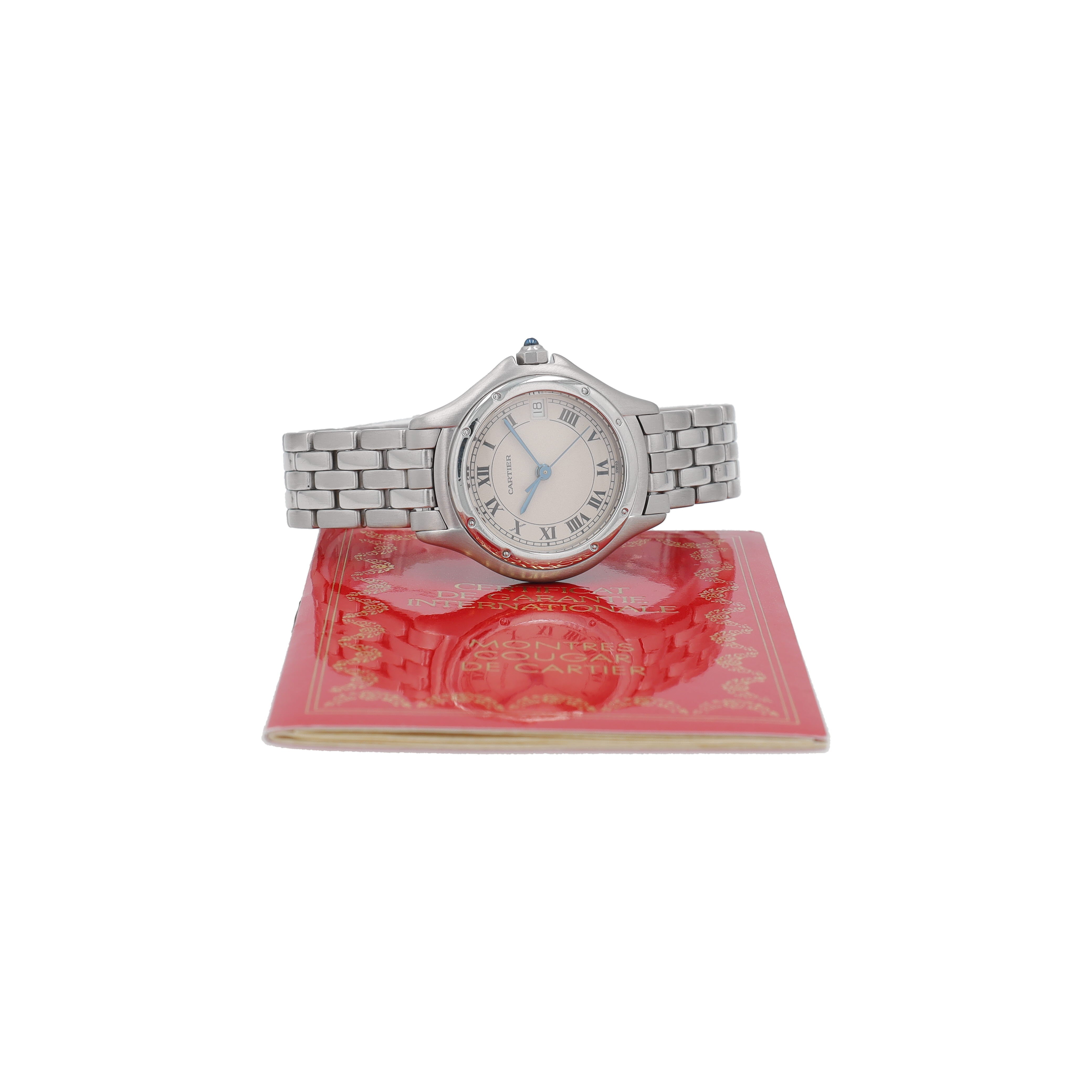 B&P Cartier Cougar 987906 White Roman Dial - Luxuriant Concierge