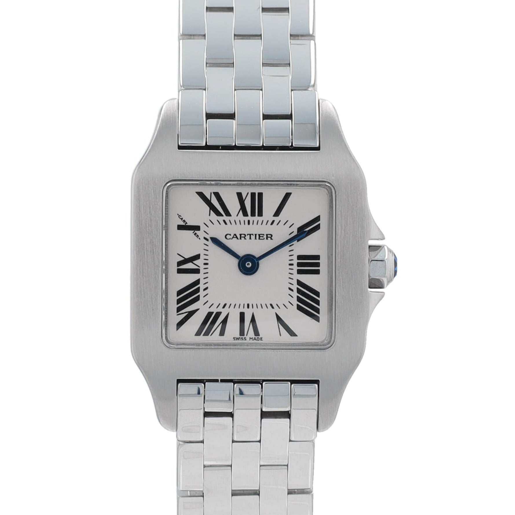 Cartier Santos Demoiselle 2698 White Roman Stainless Steel Band - Luxuriant Concierge