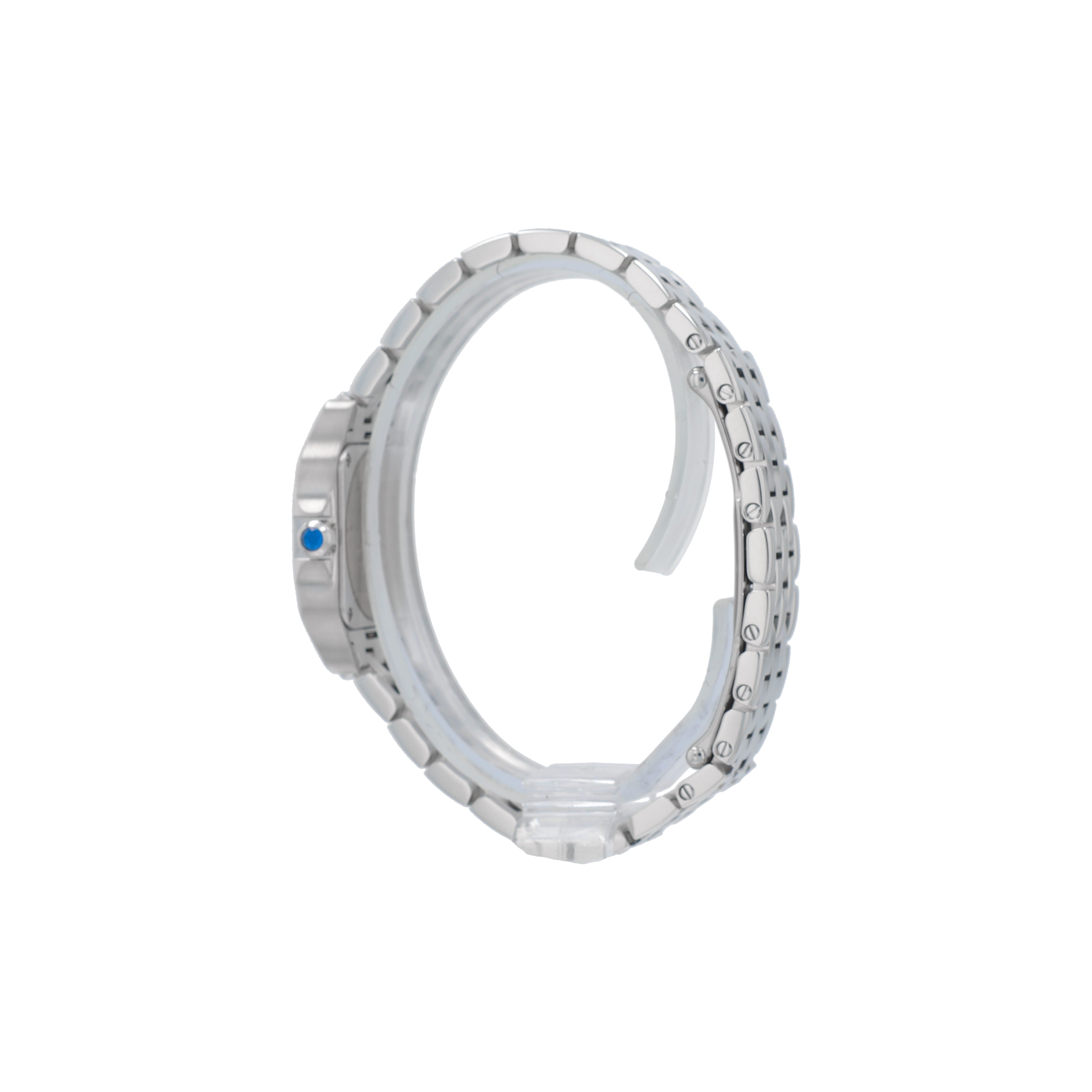 Cartier Santos Demoiselle 2698 White Roman Stainless Steel Band - Luxuriant Concierge