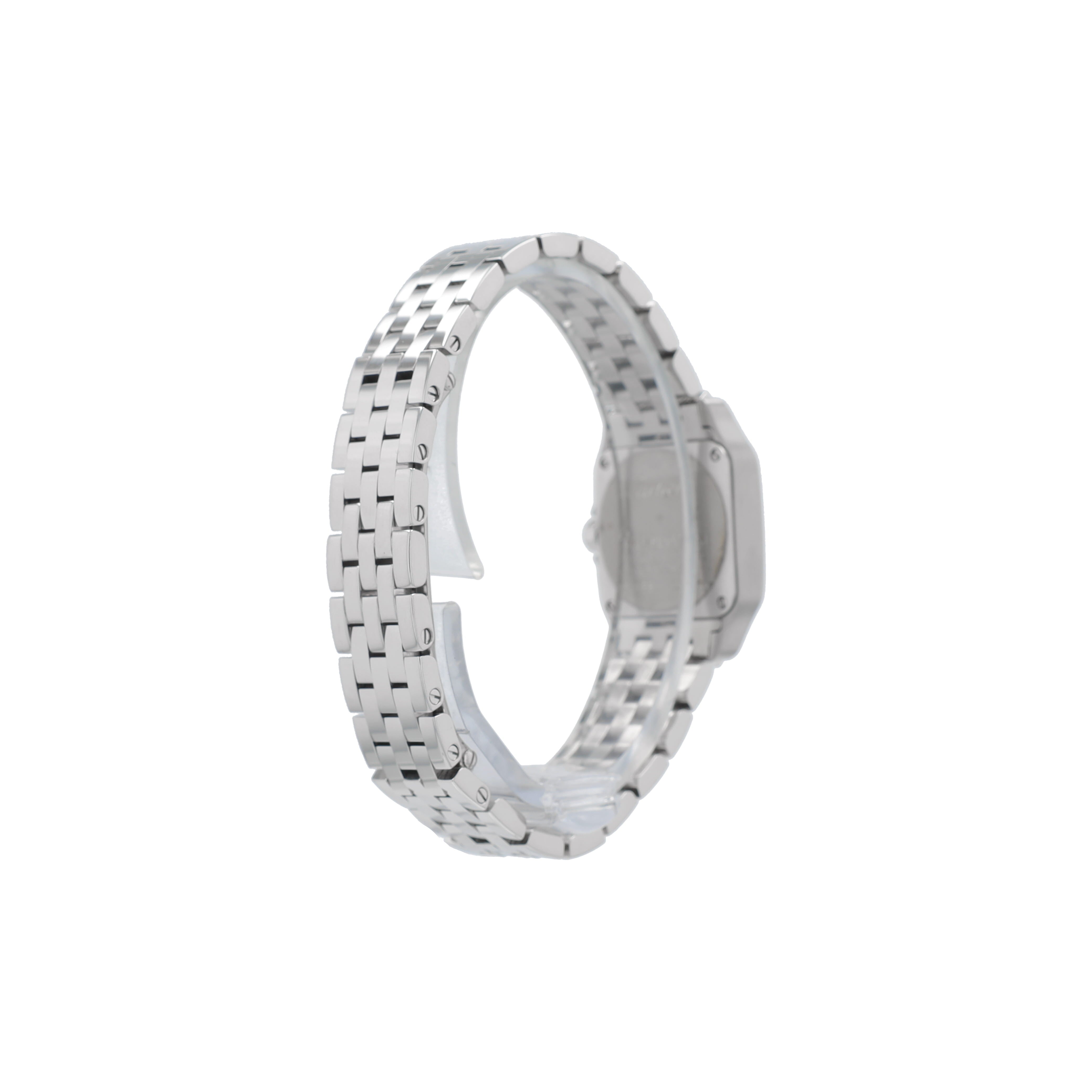 Cartier Santos Demoiselle 2698 White Roman Stainless Steel Band - Luxuriant Concierge