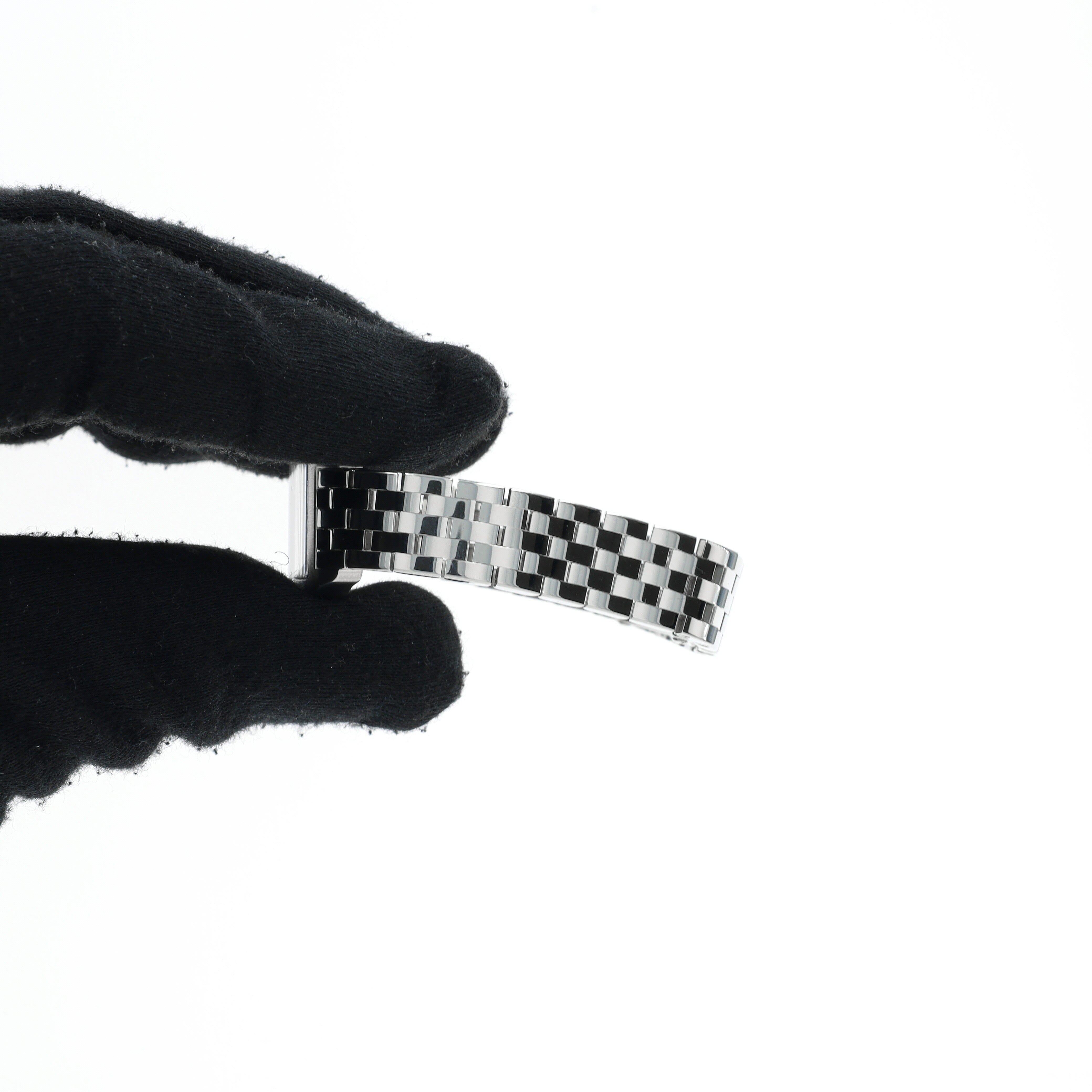 Cartier Santos Demoiselle 2698 White Roman Stainless Steel Band - Luxuriant Concierge