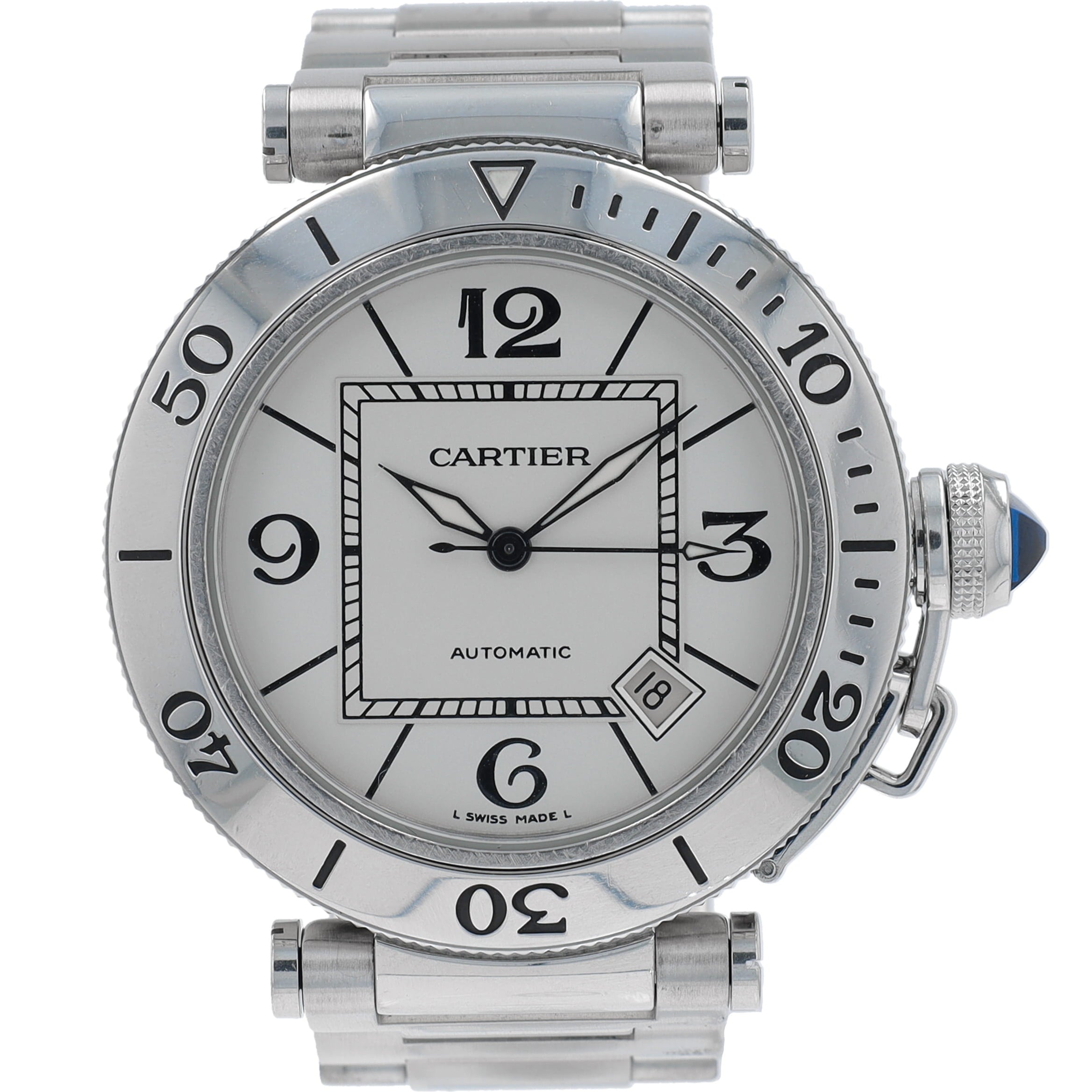 Cartier Pasha 2790 40.5mm White Arabic Dial - Luxuriant Concierge