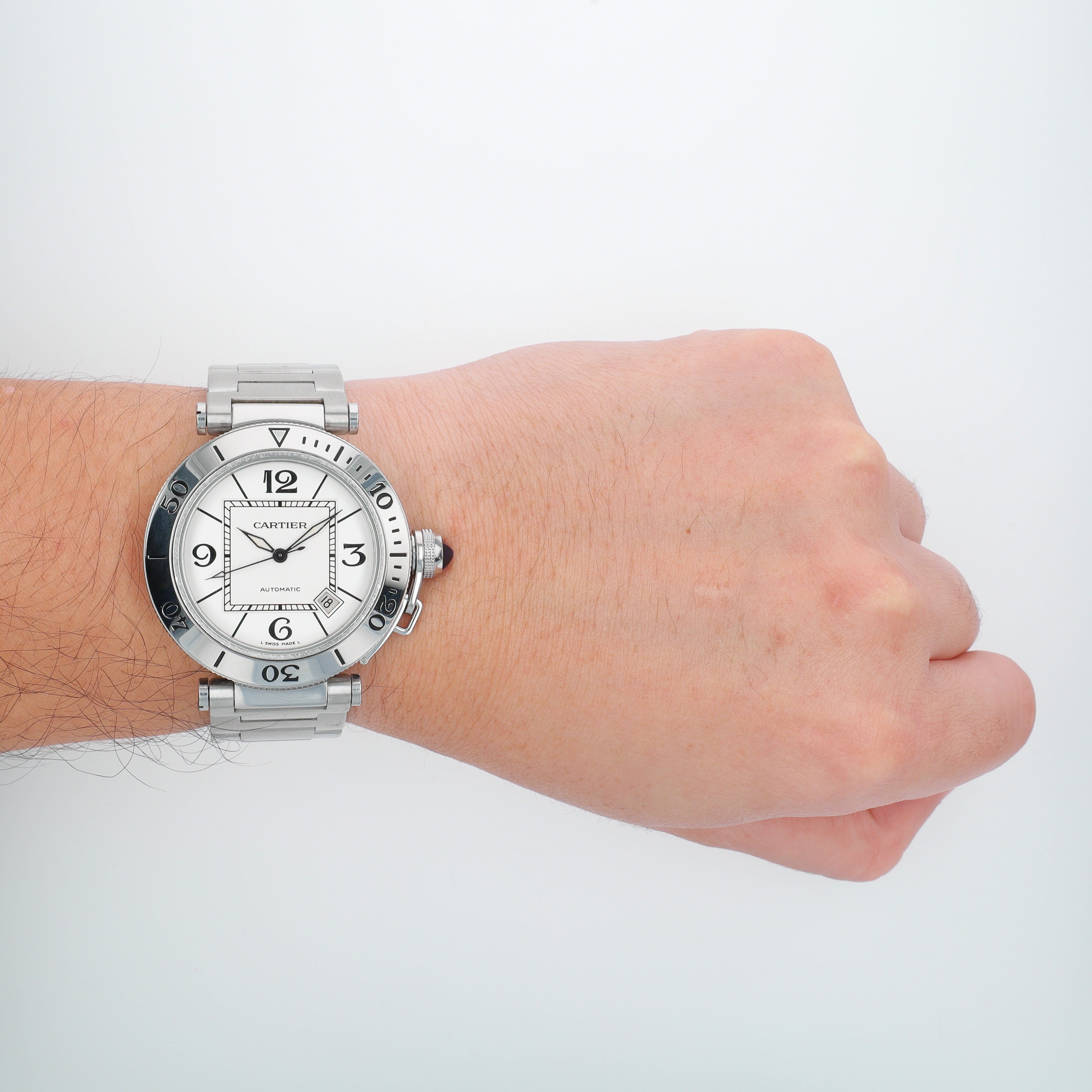 Cartier Pasha 2790 40.5mm White Arabic Dial - Luxuriant Concierge