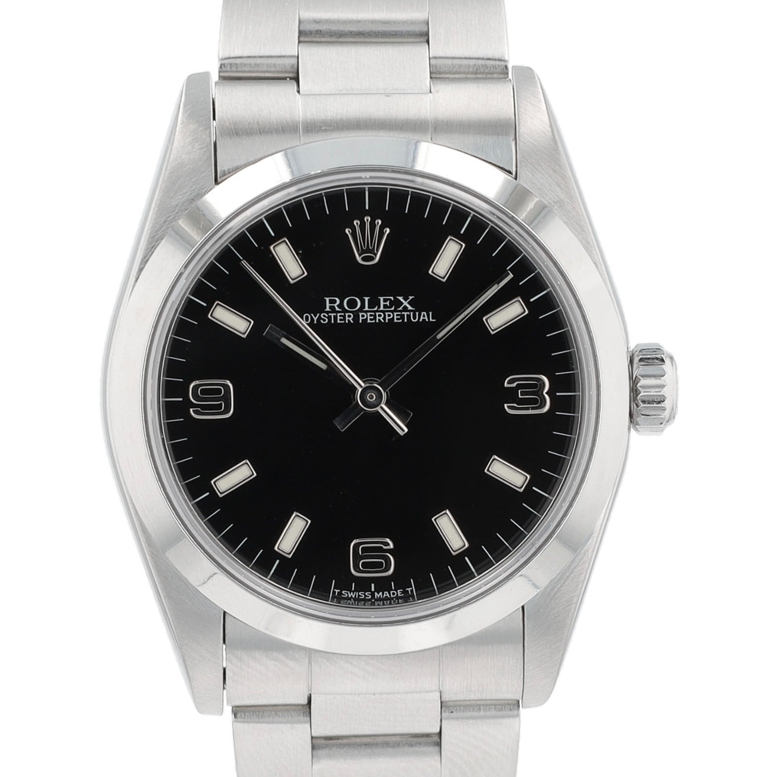 Rolex Oyster Perpetual 31mm Stainless Steel Black Dial Oyster Watch 67480 31mm - Luxuriant Concierge