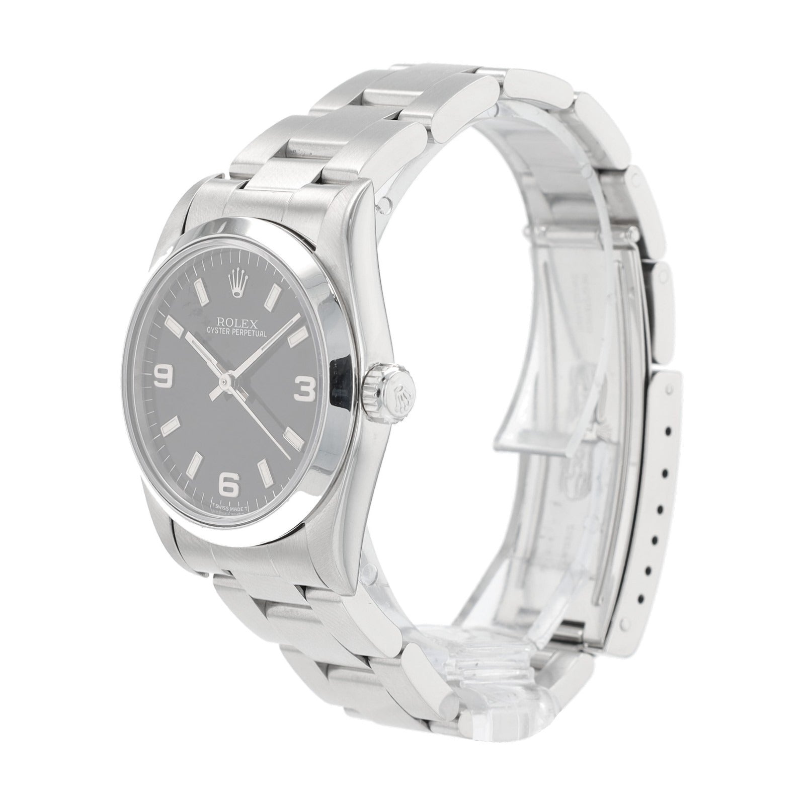 Rolex Oyster Perpetual 31mm Stainless Steel Black Dial Oyster Watch 67480 31mm - Luxuriant Concierge