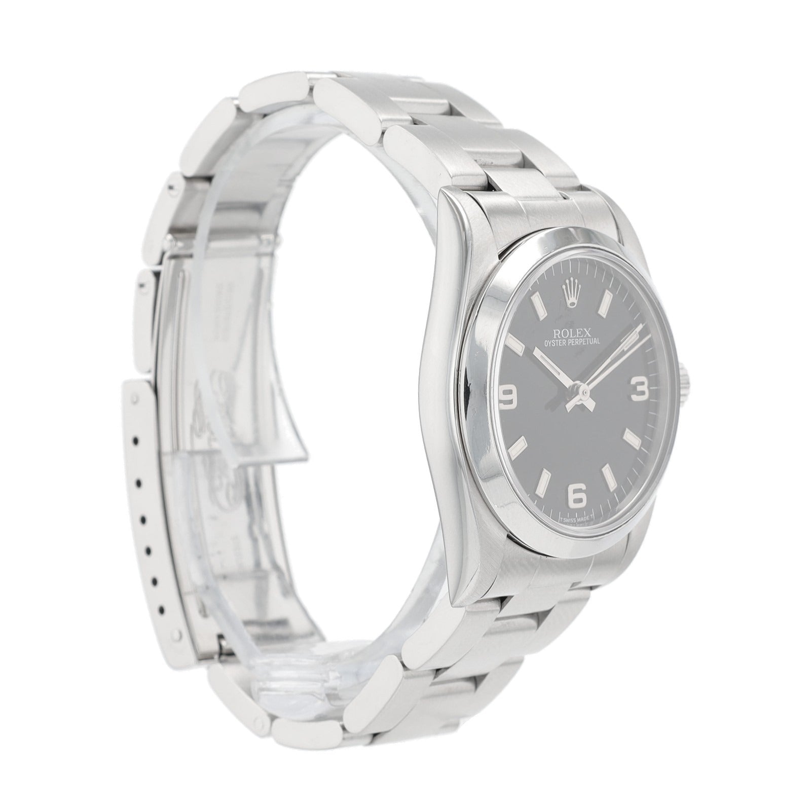 Rolex Oyster Perpetual 31mm Stainless Steel Black Dial Oyster Watch 67480 31mm - Luxuriant Concierge