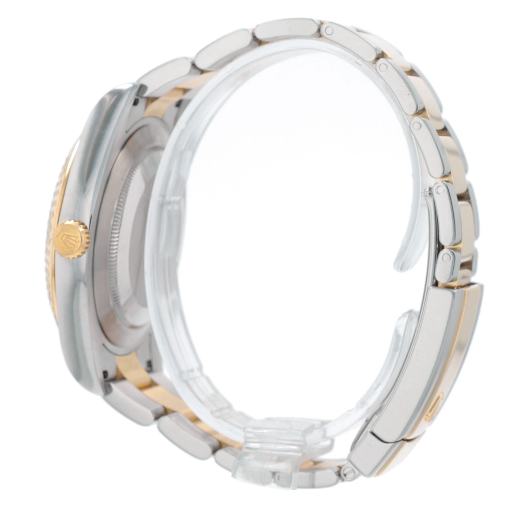 Rolex Mens Datejust II 116333 Two-Tone Champagne Diamond Oyster Band Watch w/Box&Cert