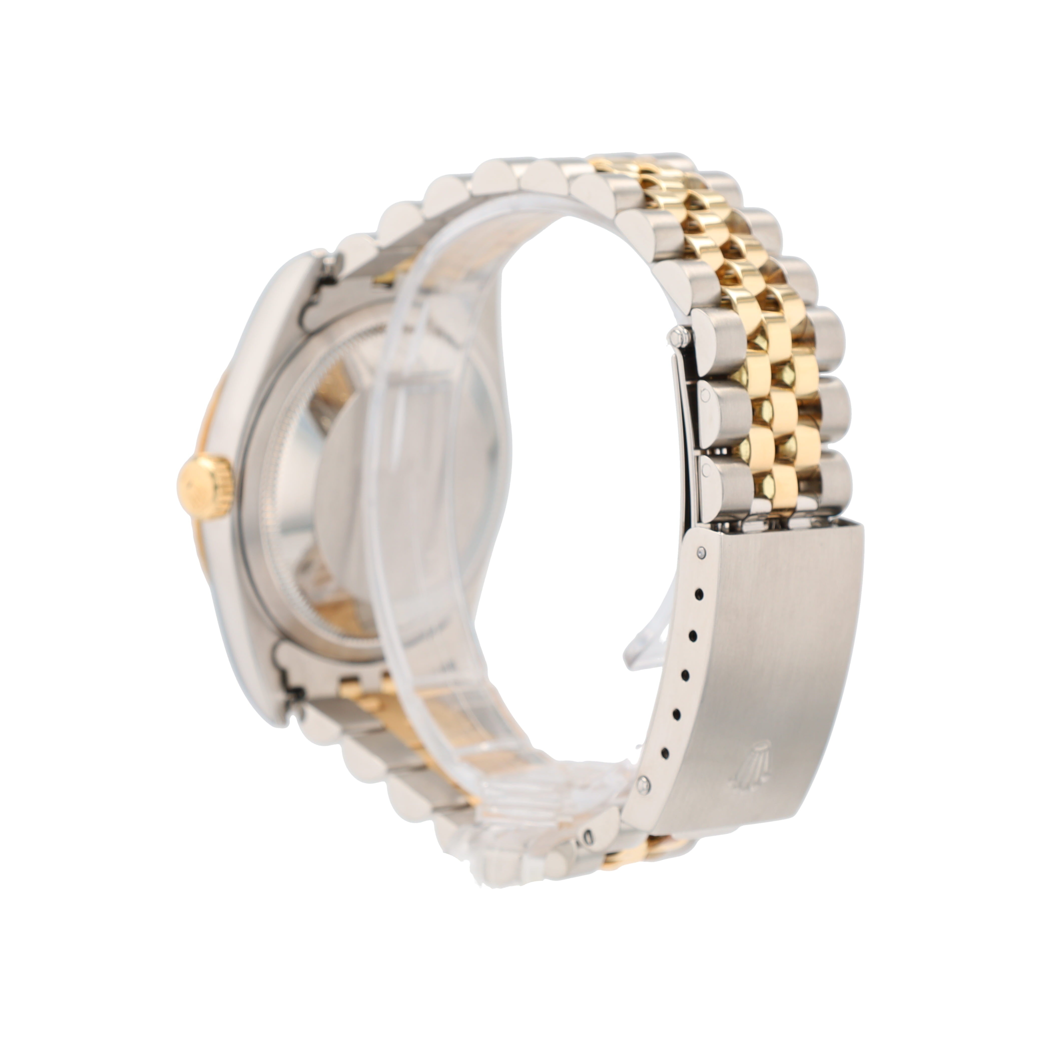 Rolex Datejust 16233 36mm Champagne Index Dial Fluted Bezel Jubilee Band