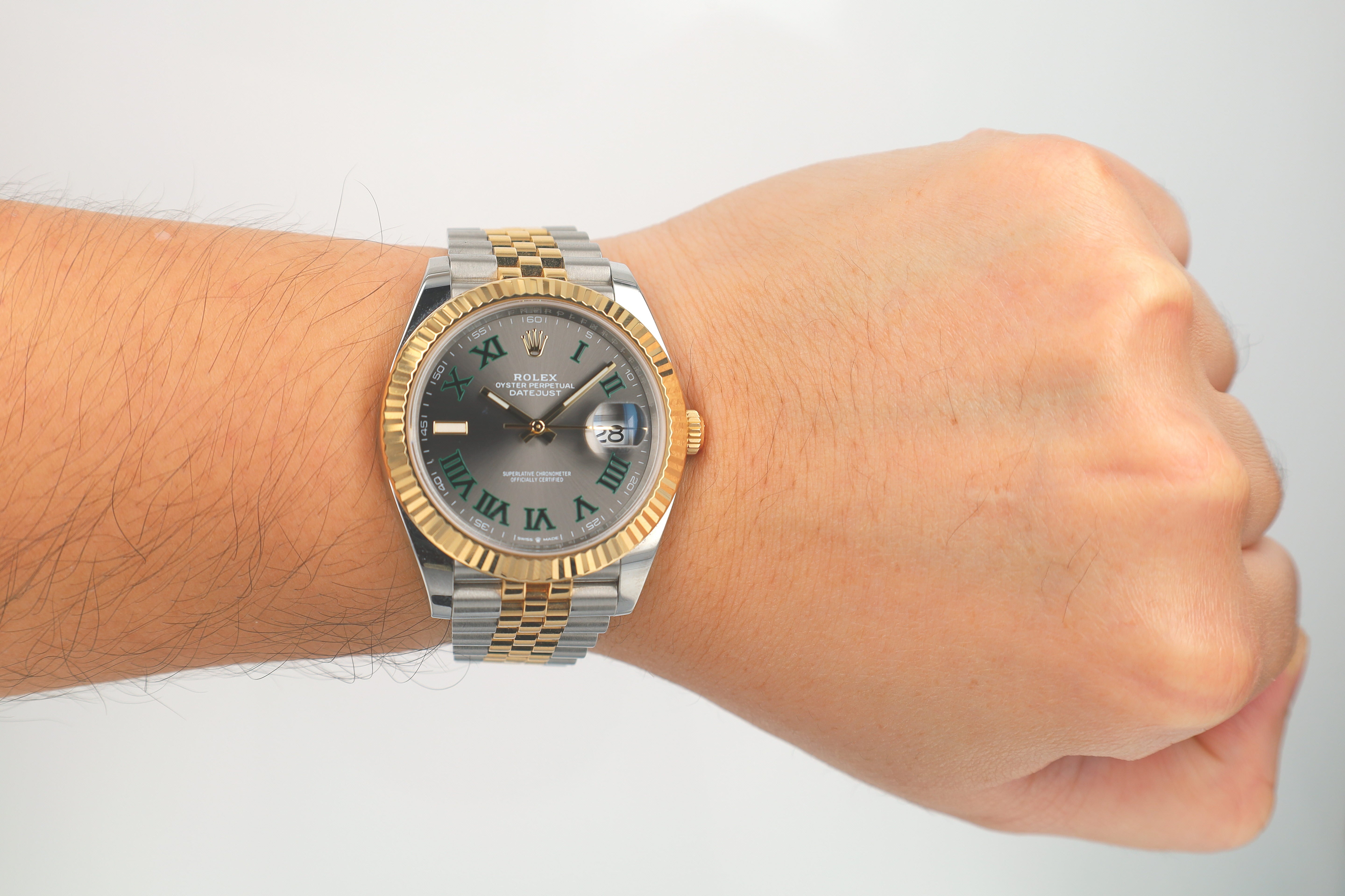 Rolex Datejust 126333 41mm Wimbledon Roman Dial Bezel Jubilee Band