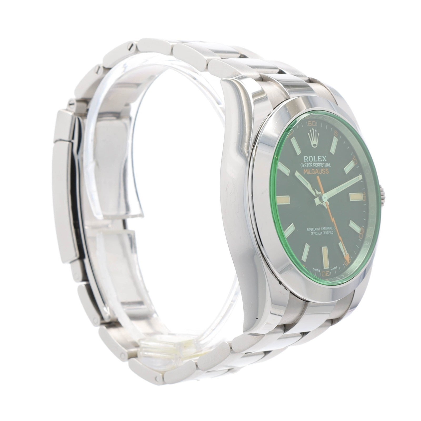 Rolex Milgauss 116400GV 2022 Green Crystal Black Dial Mens Watch 40mm w/ Paper - Luxuriant Concierge