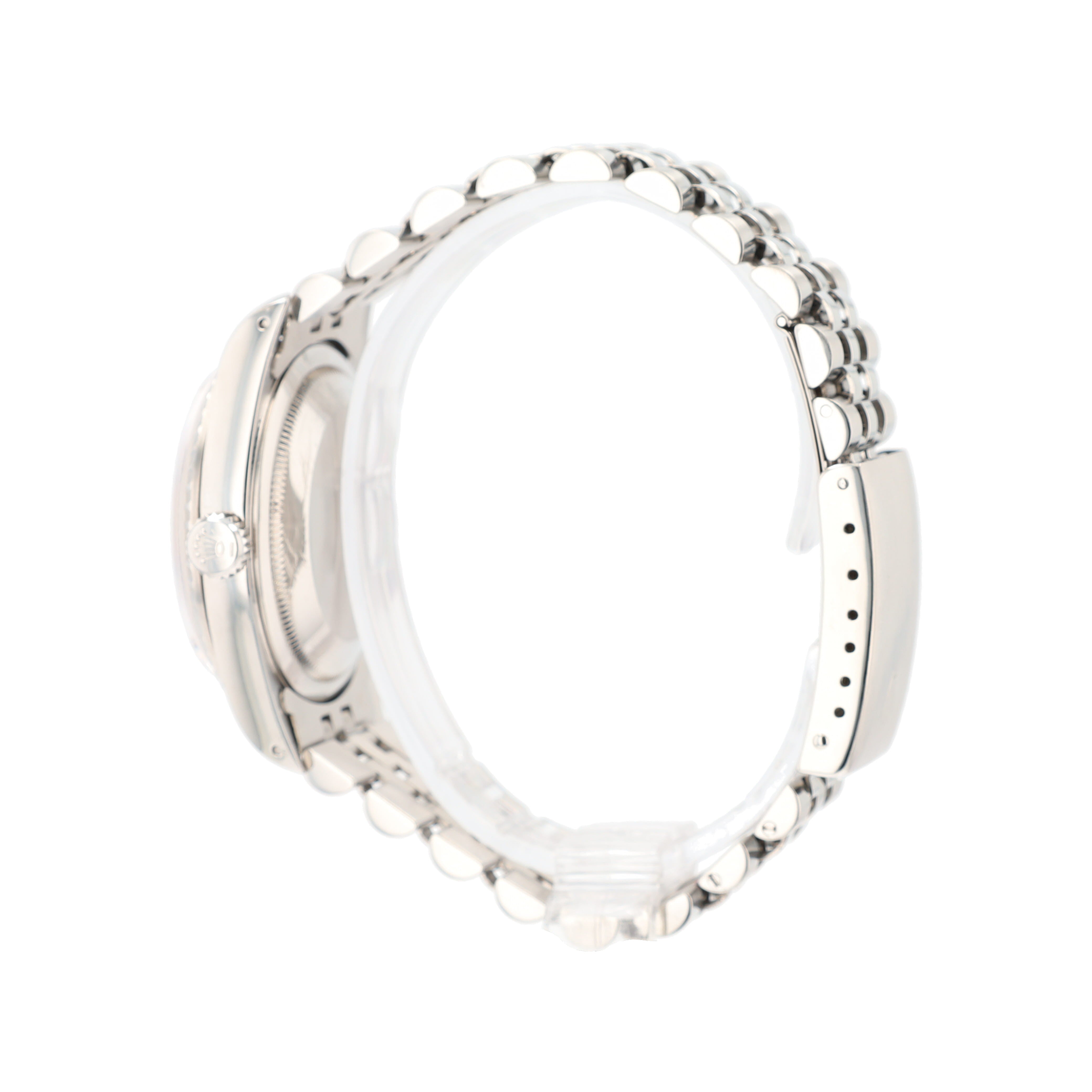 B&P Rolex Datejust 16220 36mm Silver Index Dial Engine-Turned Bezel Jubilee Band - Luxuriant Concierge