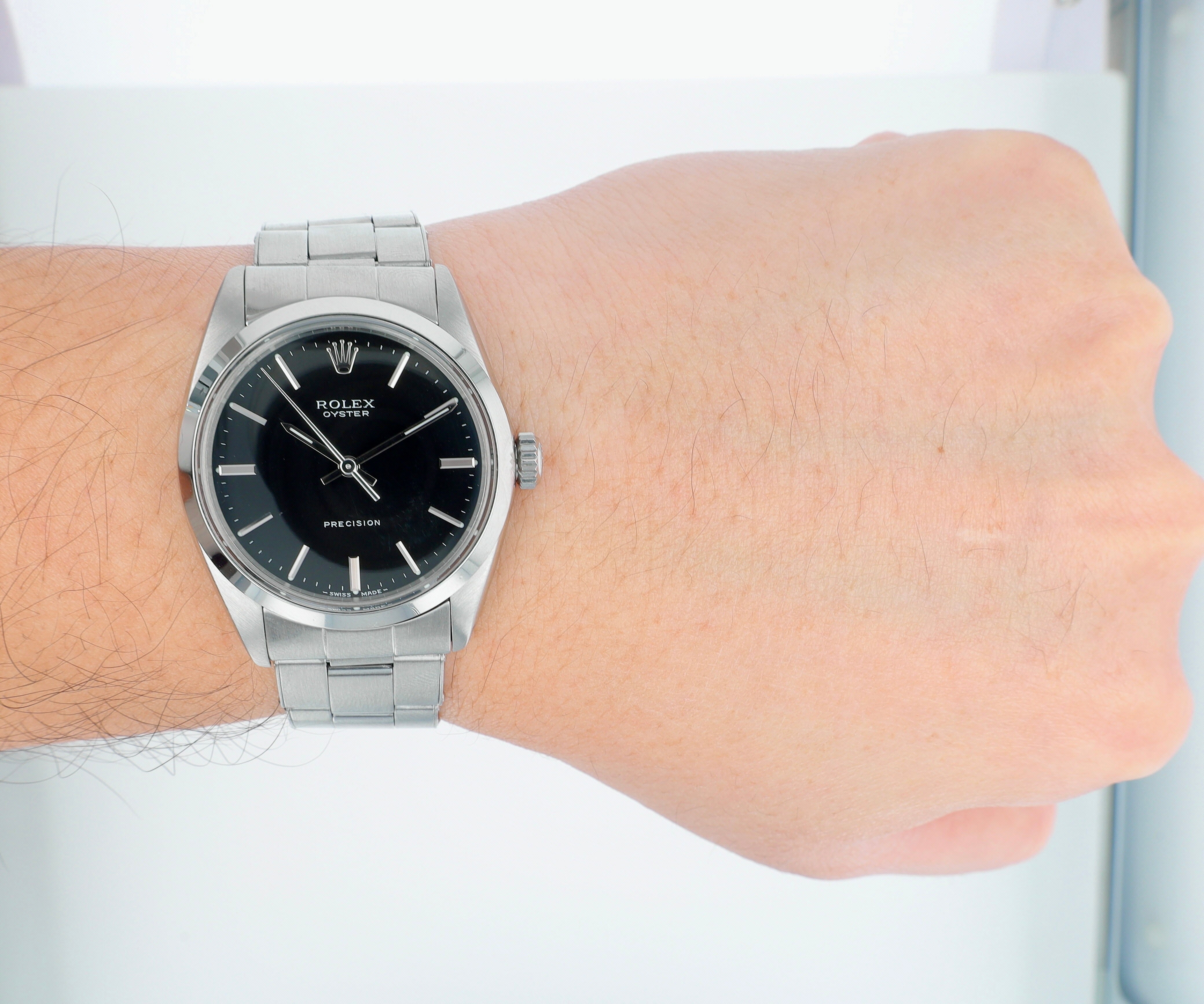 Rolex Oyster Perpetual 6426 34mm Black Index Dial Bezel Oyster Band - Luxuriant Concierge