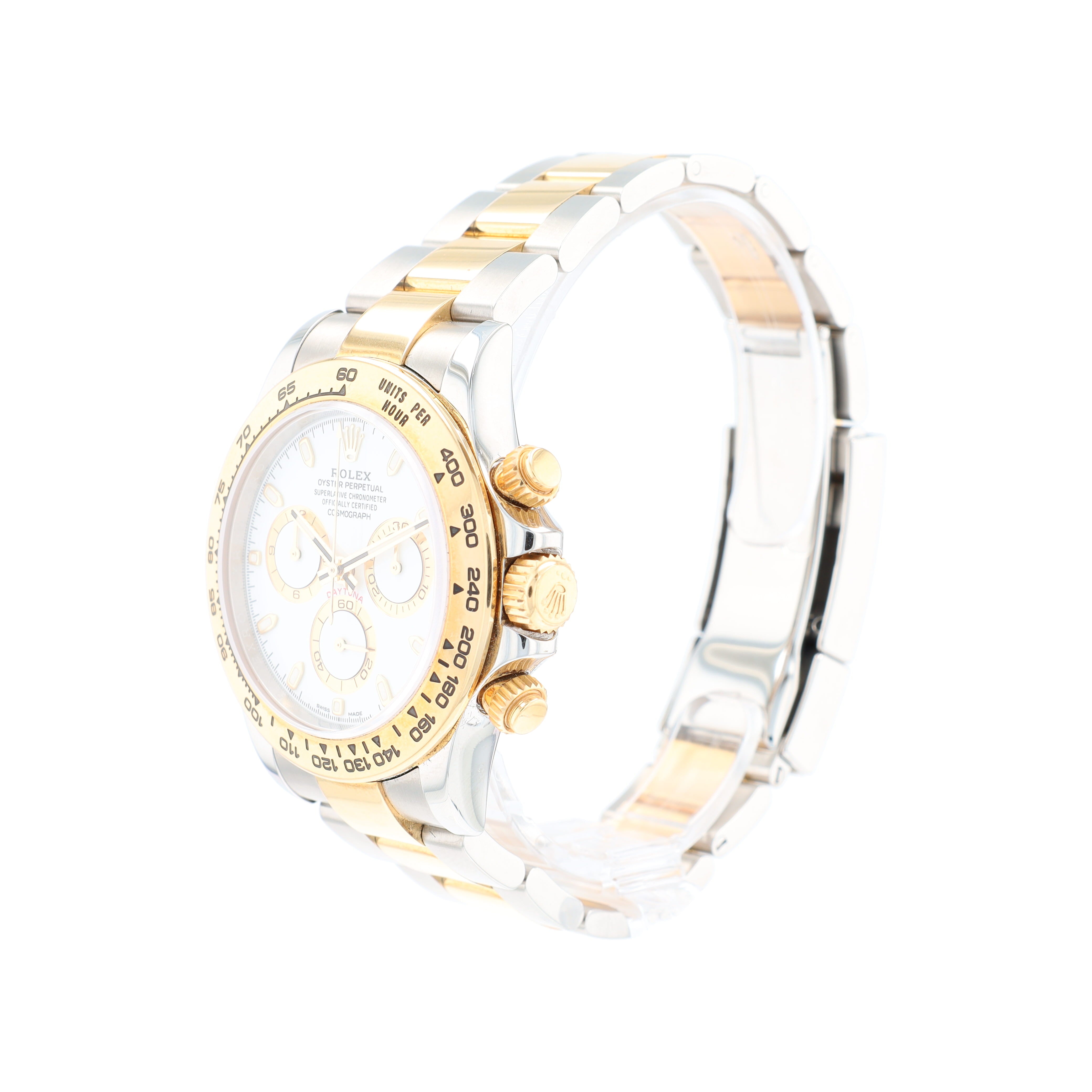 B&P Rolex Daytona 116503 40mm White Chronograph Small Luminous Index Dial Tachymetre Bezel Oyster Band