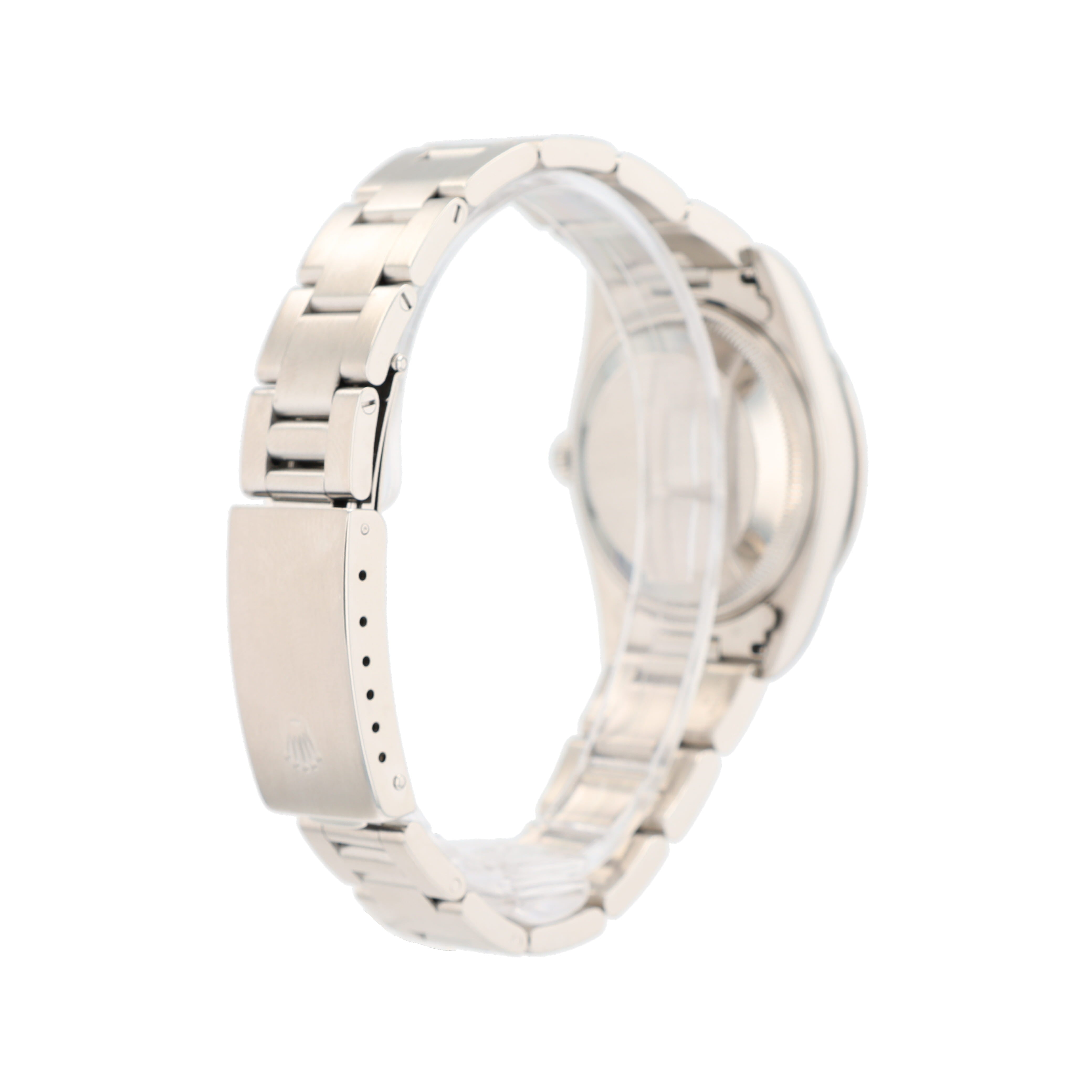 Rolex Date 15200 34mm Blue Index Dial Smooth Bezel Oyster Band - Luxuriant Concierge