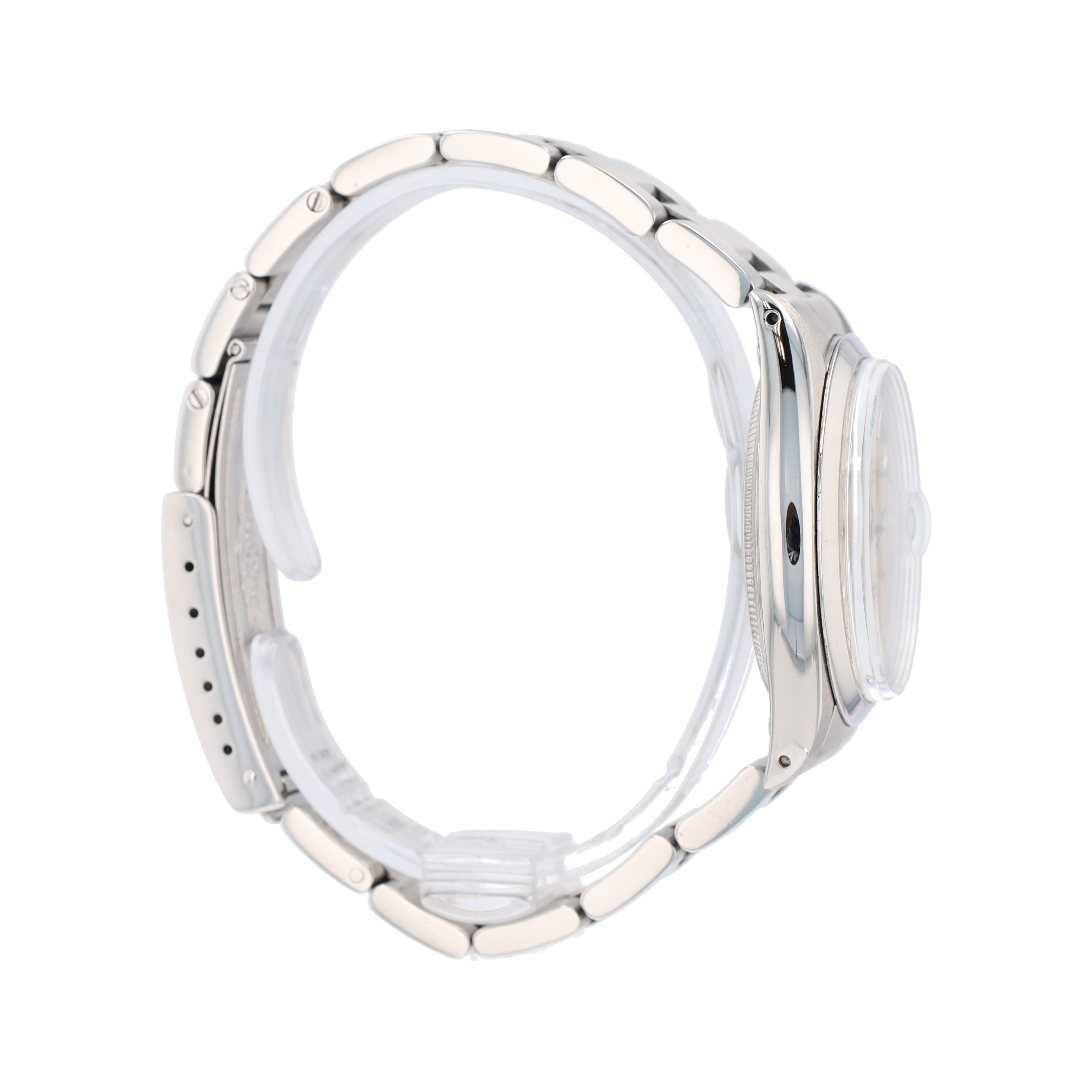 Rolex Date 1500 34mm Silver Index Dial Smooth Bezel Oyster Band - Luxuriant Concierge