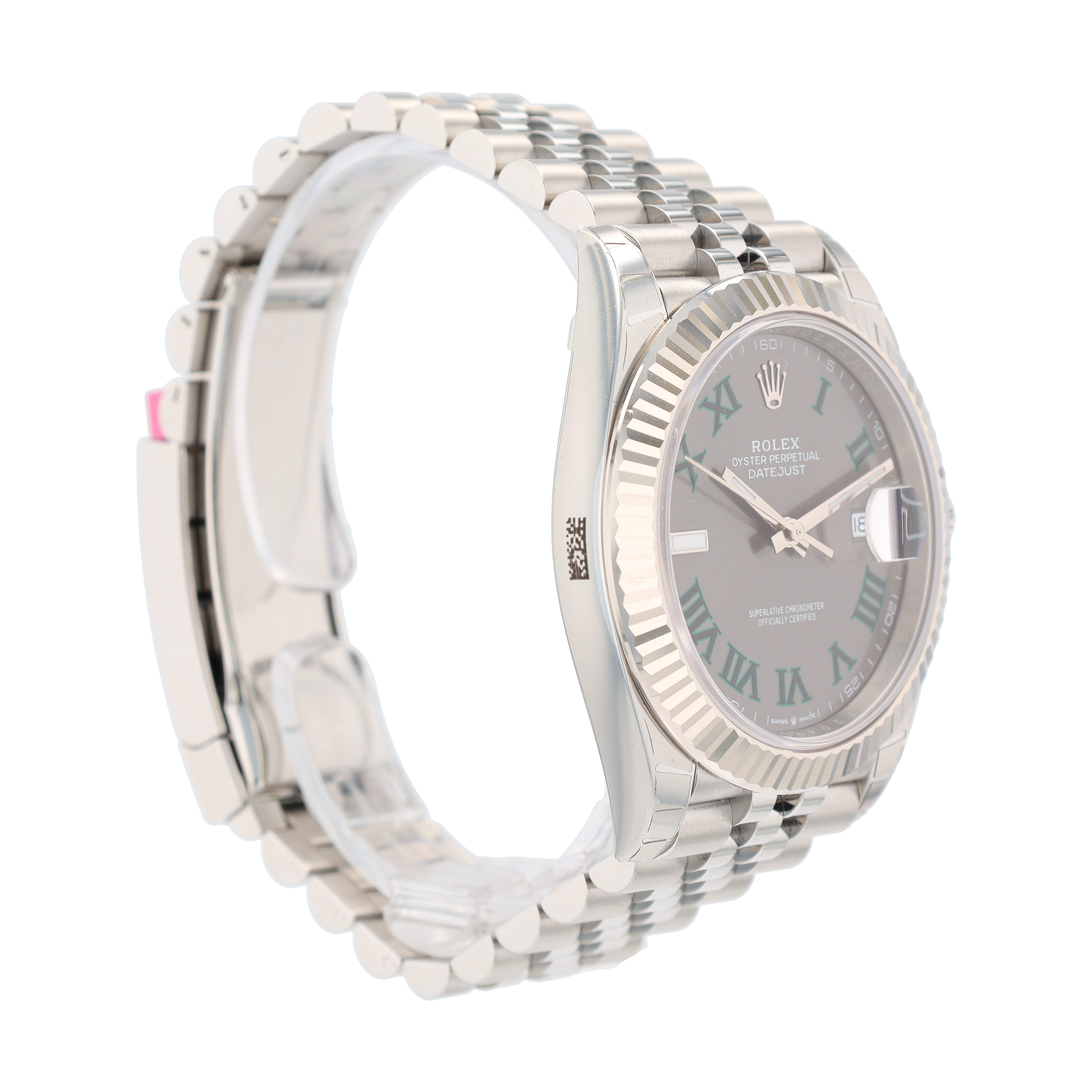 B&P Rolex Datejust 41 126334 41mm Wimbledon Roman Dial Fluted Bezel Jubilee Band