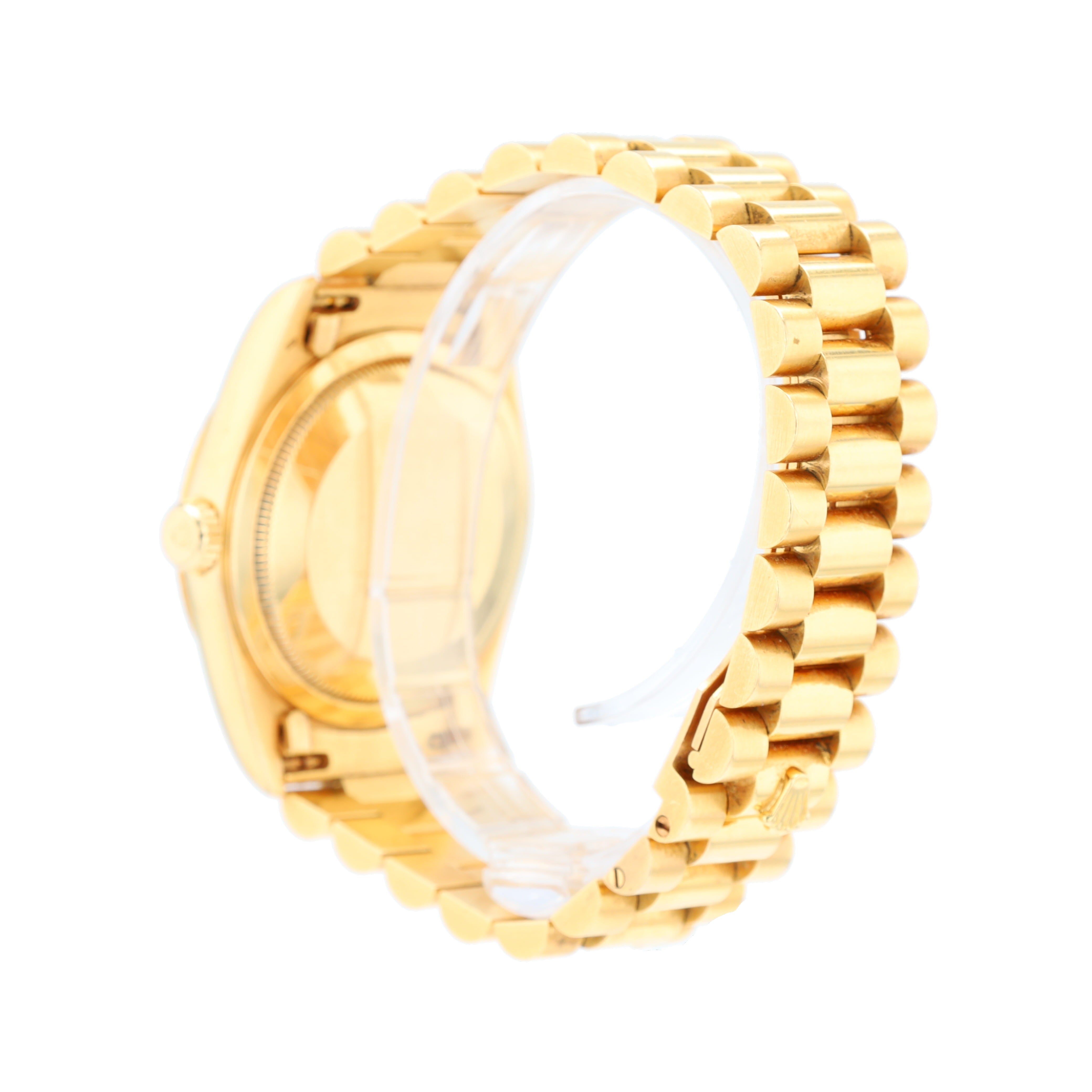 Rolex Day-Date 18238 36mm Champagne Index Dial Fluted Bezel President Band - Luxuriant Concierge
