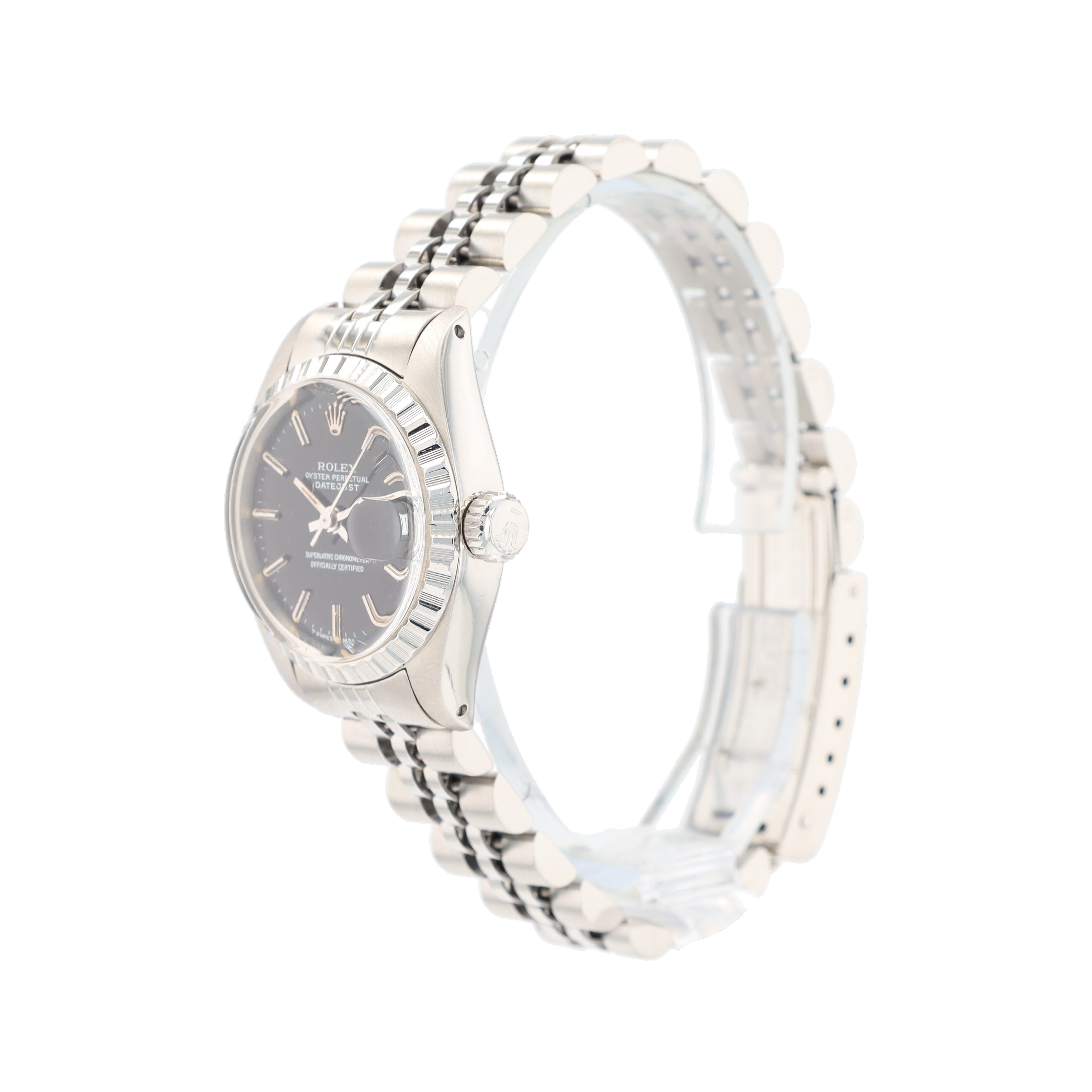 Rolex Datejust 6924 26mm Black Index Dial Engine-turned Bezel Jubilee Band