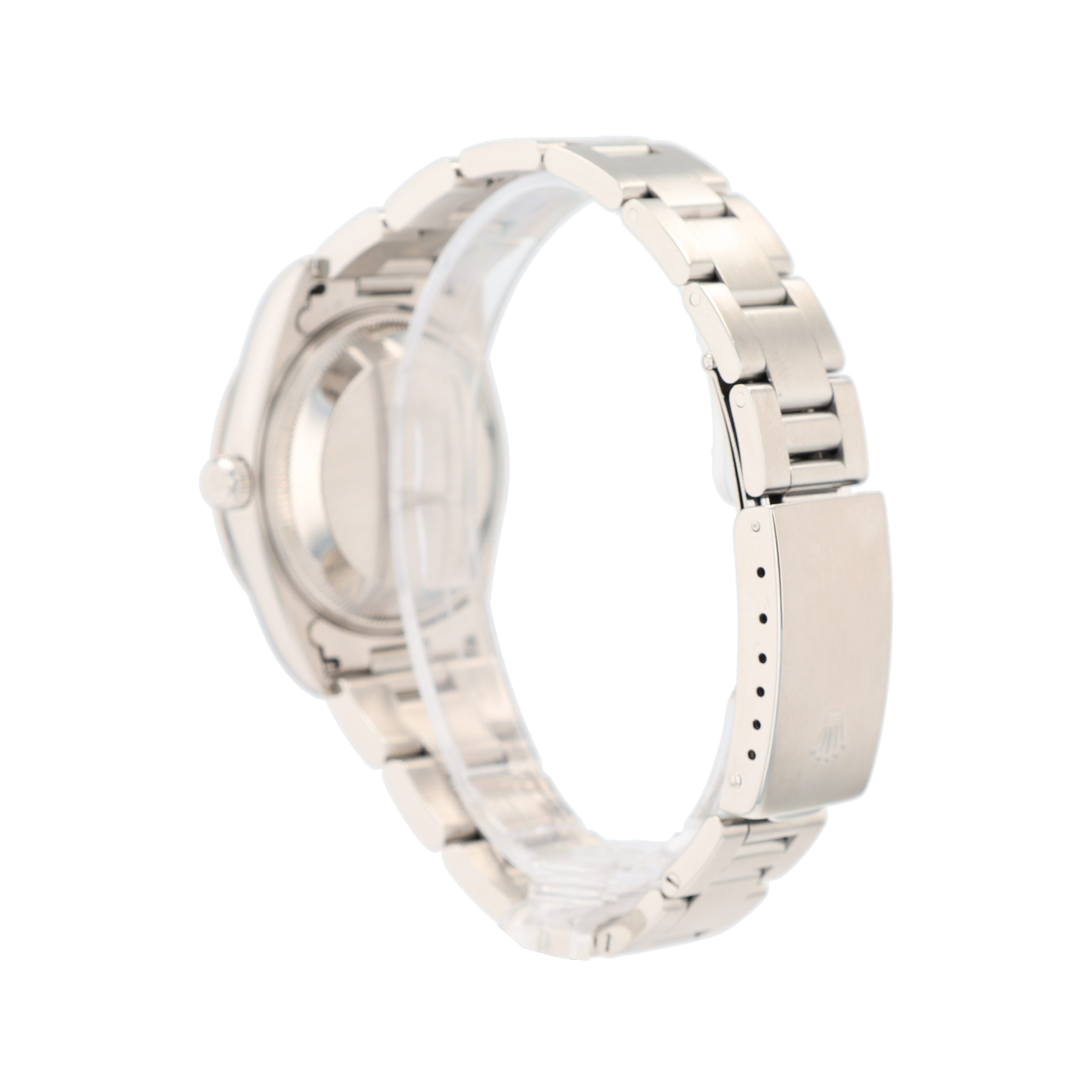 Rolex Date 15200 34mm Blue Index Dial Smooth Bezel Oyster Band - Luxuriant Concierge