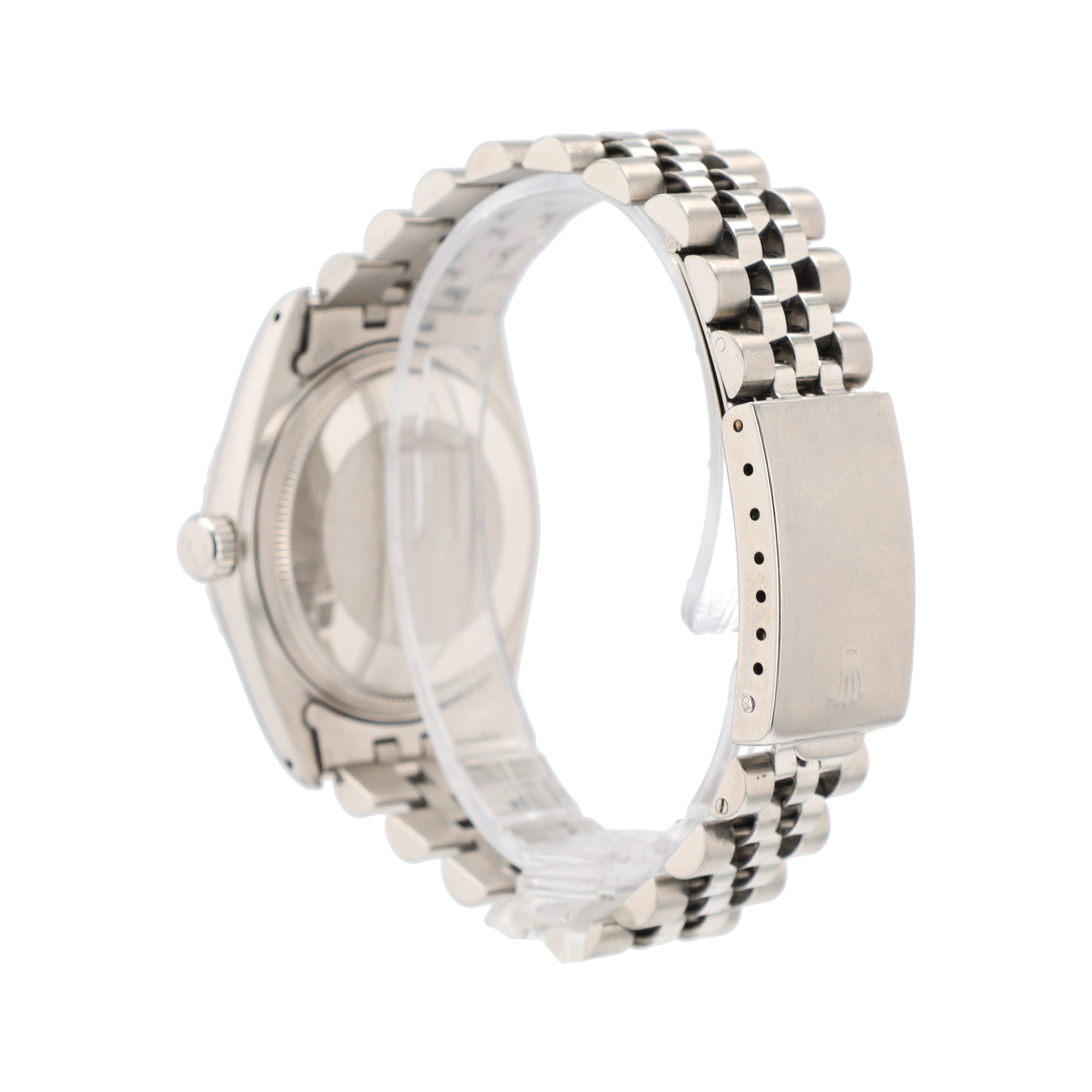 Rolex Datejust  16030 36mm Silver Index Dial Engine-turned Bezel Jubilee Band - Luxuriant Concierge