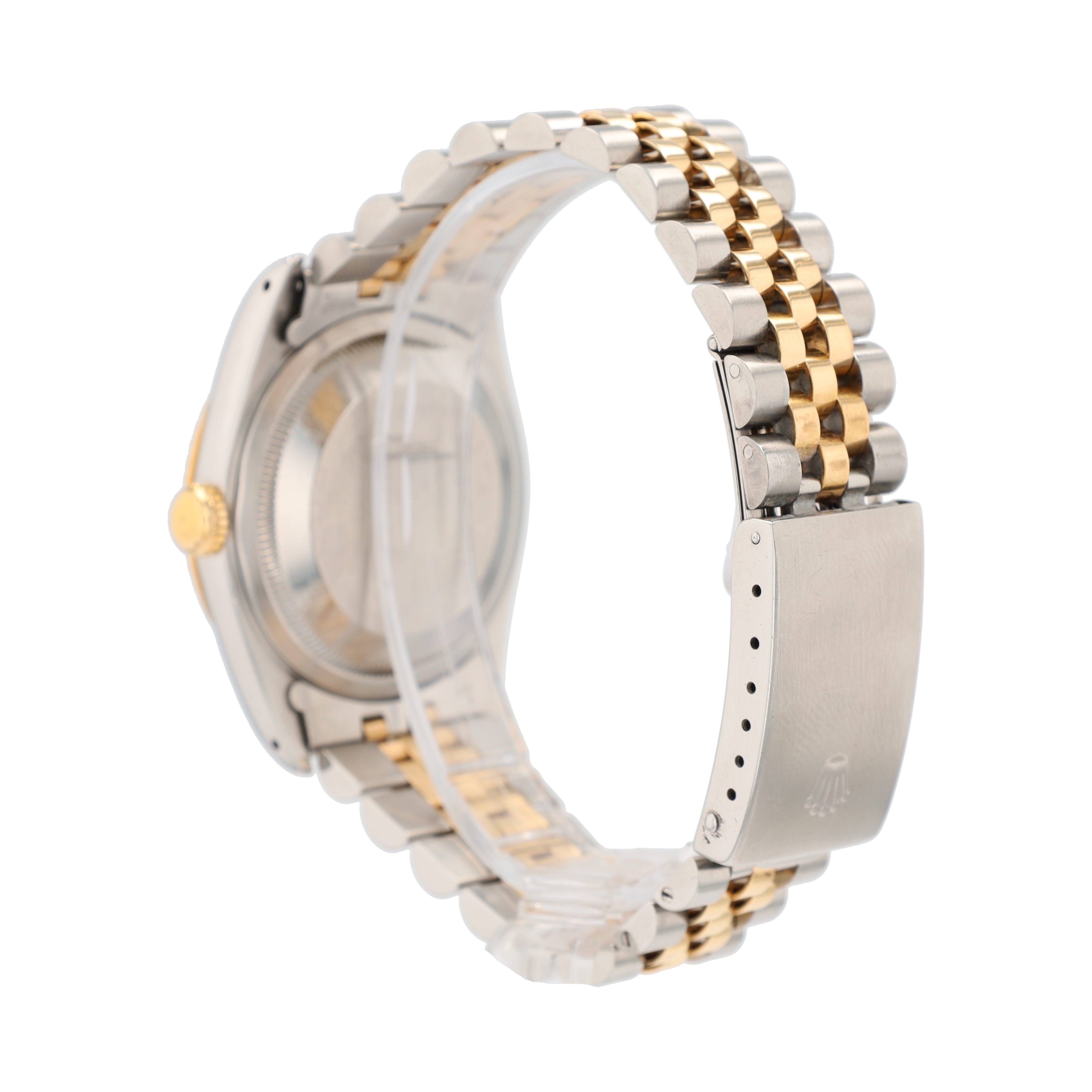 Rolex Datejust 16233 36mm Champagne Index Dial Fluted Bezel Jubilee Band - Luxuriant Concierge